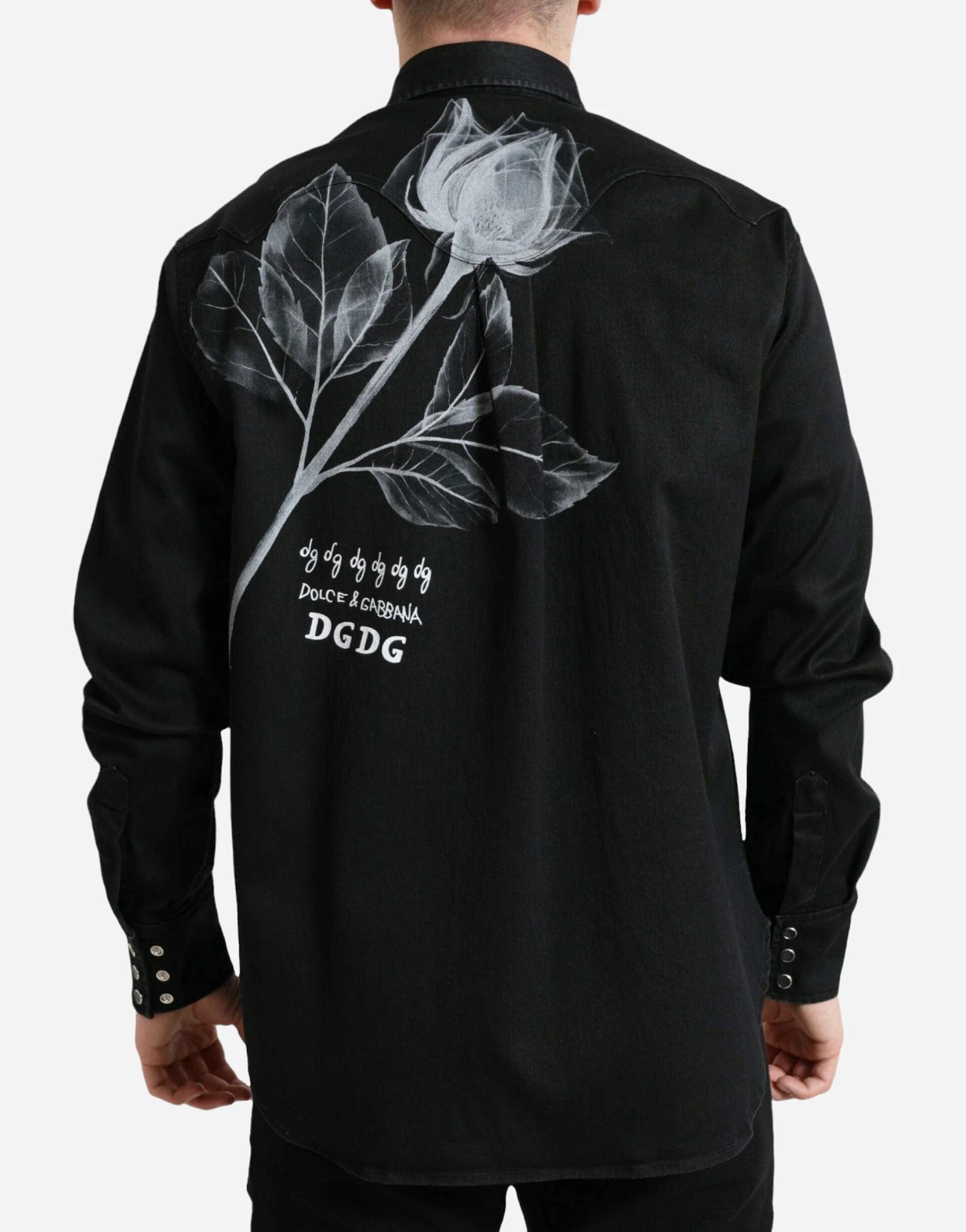 DG Floral-Print Spread Collar Shirt