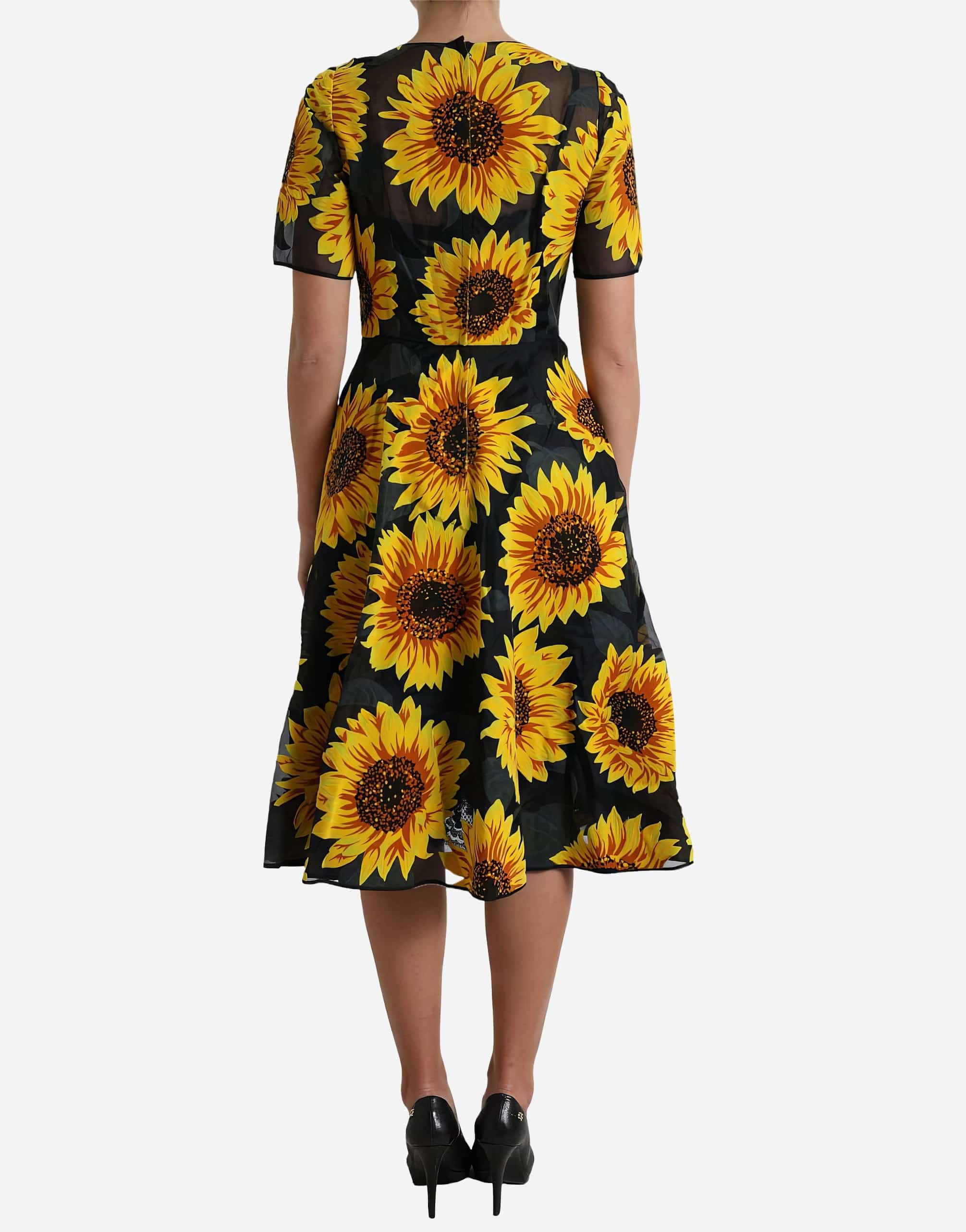 Sunflower Print Midi Dress