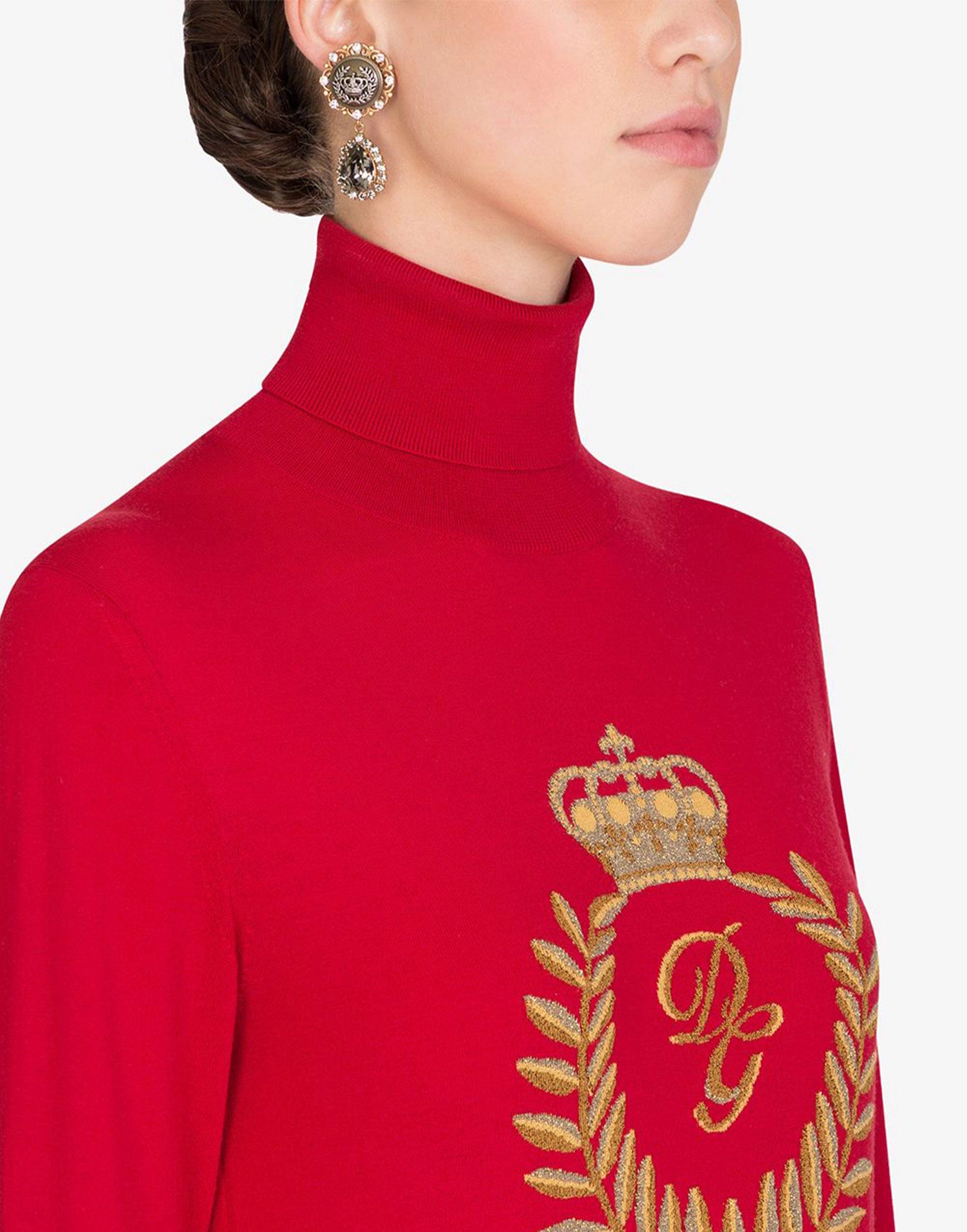 Dolce & Gabbana Wool Turtle-Neck Sweater With Intarsia