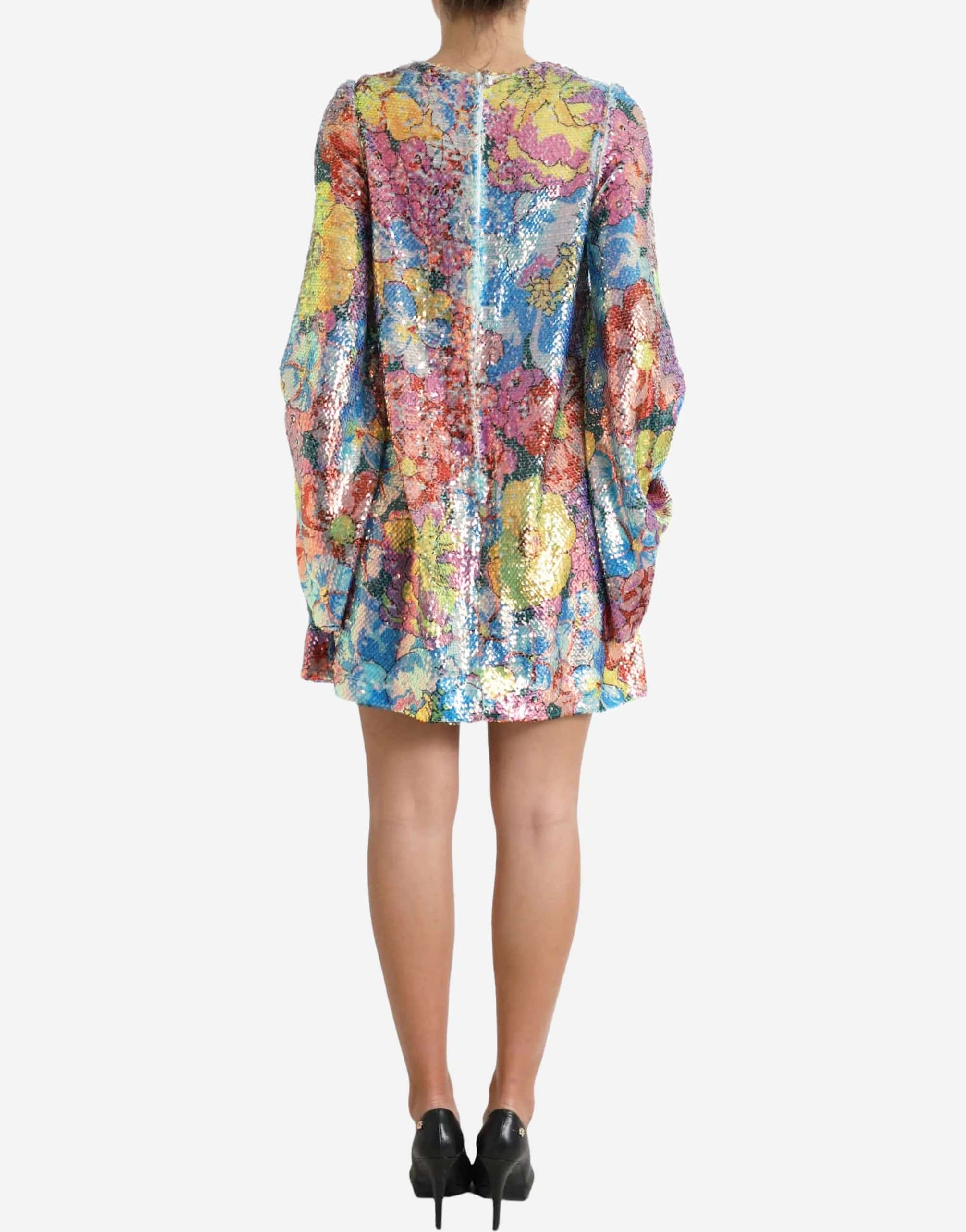 Dolce & Gabbana Floral Sequined Mini Dress | Sendegaro US Dolce & Gabbana Floral Sequined Mini Dress | Sendegaro US