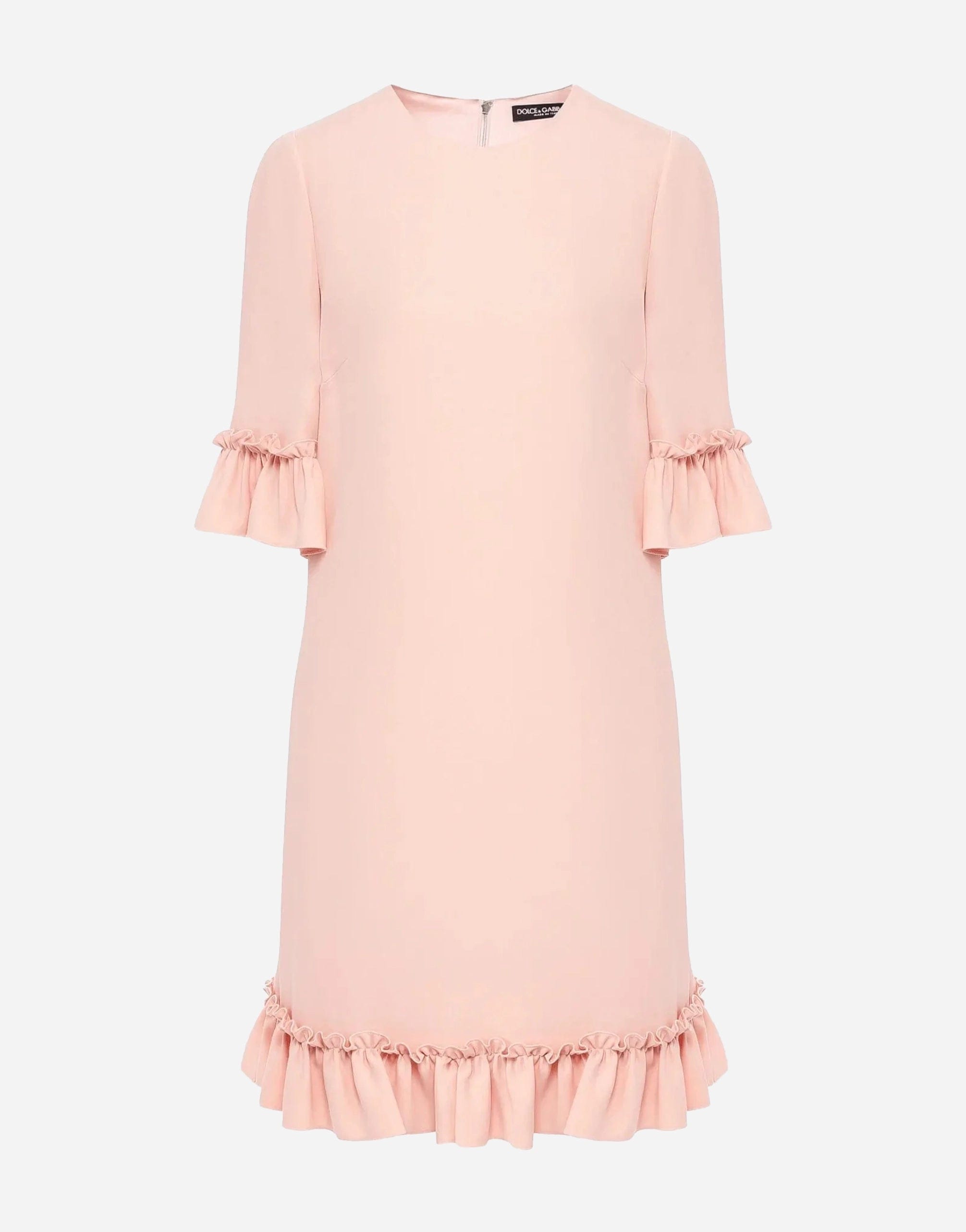Shift Dress With Frill-Trim