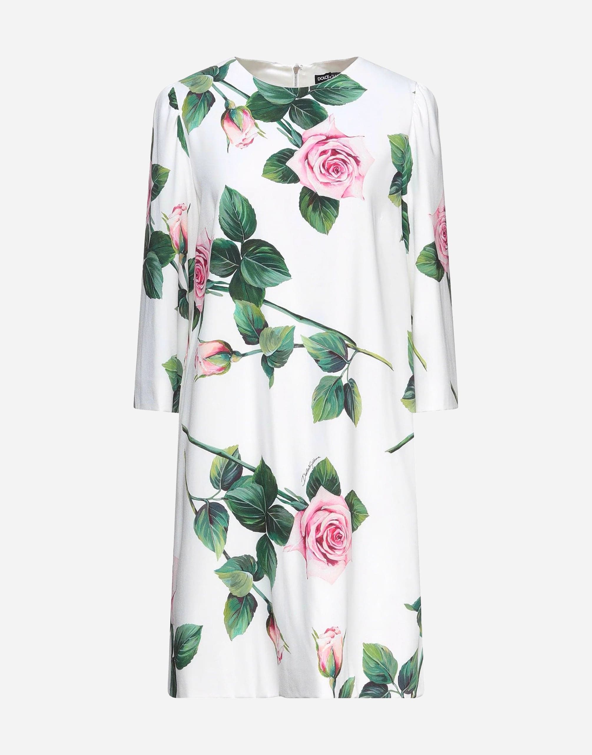 Robe courte imprimée en rose tropicale