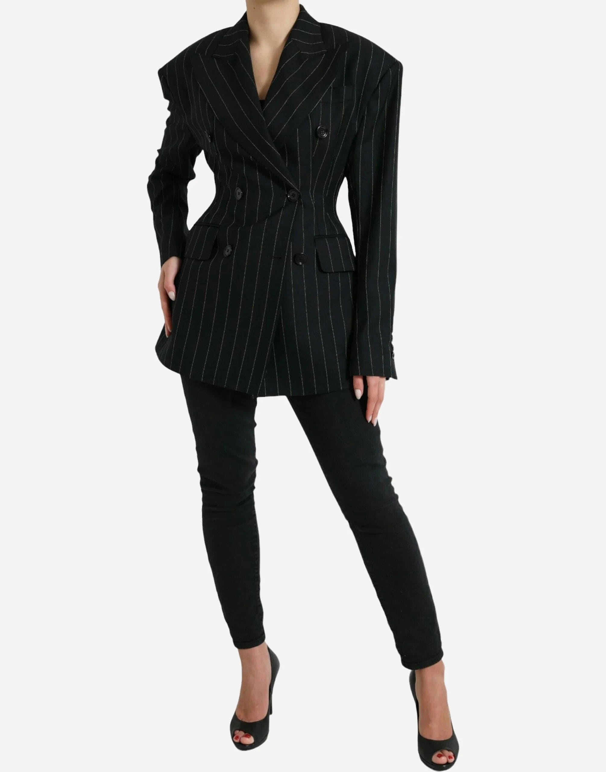 Double-Breasted Blazer With Stripes