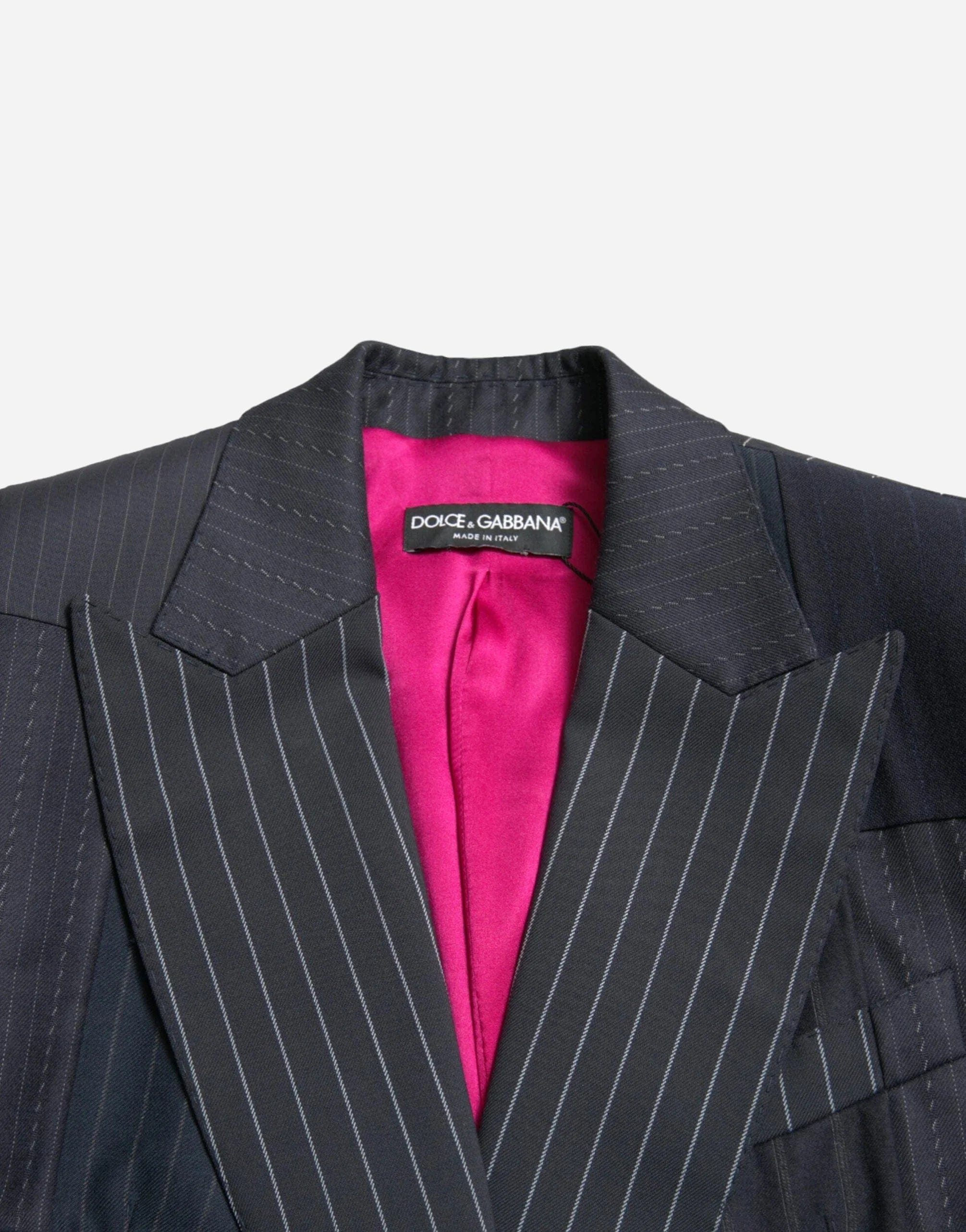 Dolce & Gabbana Striped Patchwork Double-Breasted Blazer