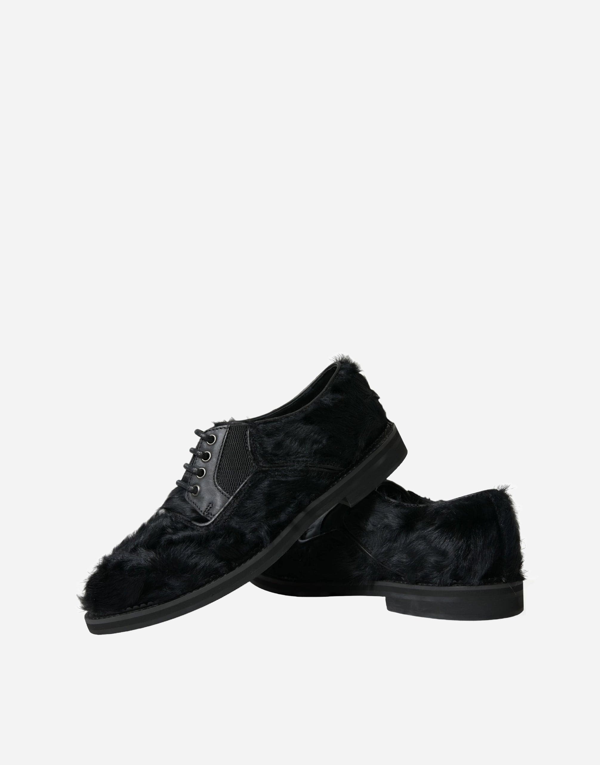 Dolce & Gabbana Leather Derby Shoes With Fur