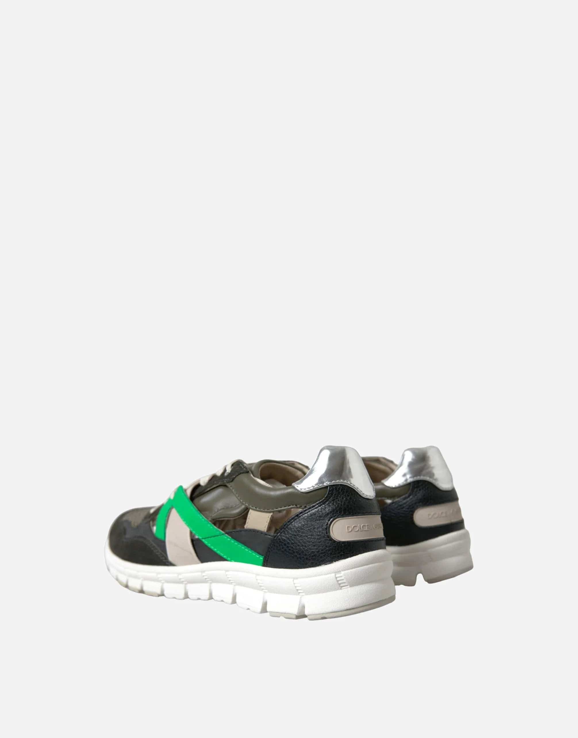 Low Top Mixed-Materials Sneakers