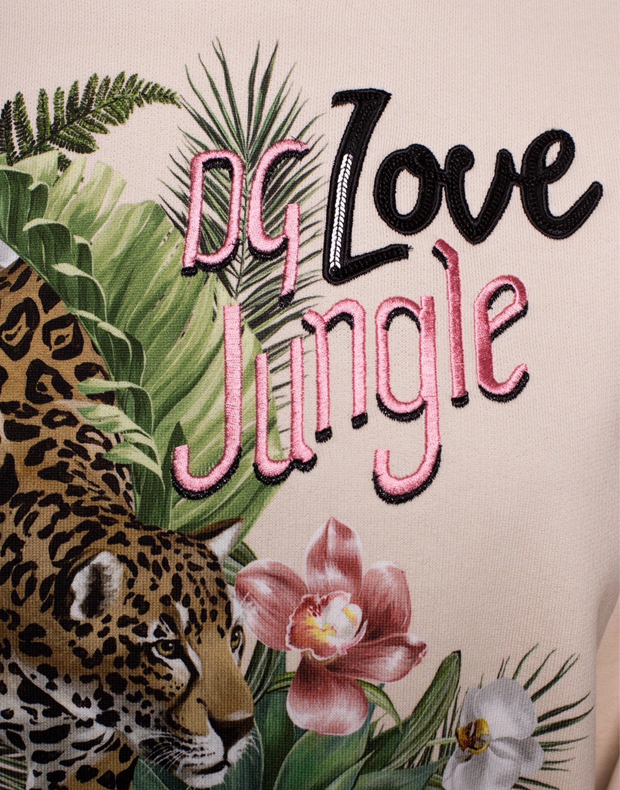Dolce & Gabbana Cotton Sweater With Jungle Print