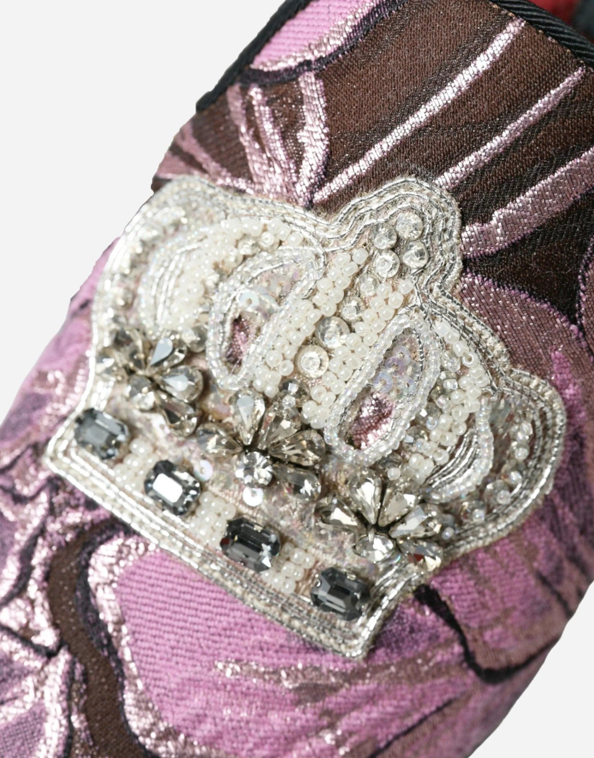 Royal Crown Crystal Embellished Loafers