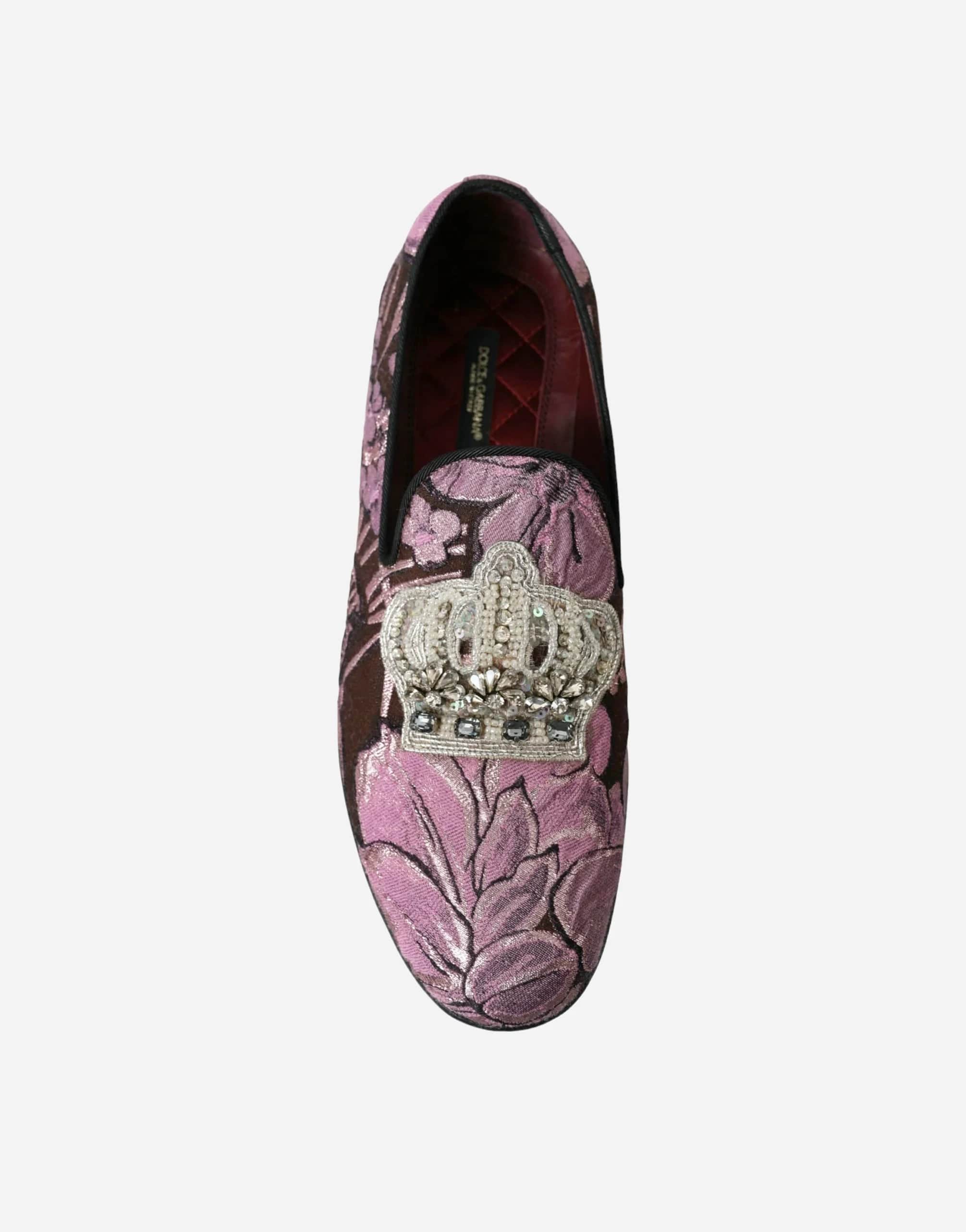 Dolce & Gabbana Royal Crown Crystal Embellished Loafers
