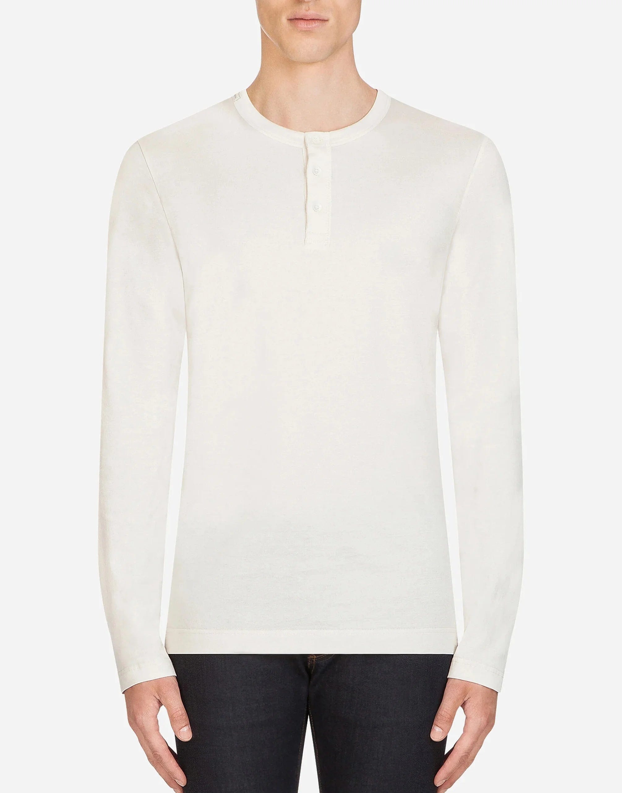 Dolce & Gabbana Grandad-Neck Sweater With Long Sleeves