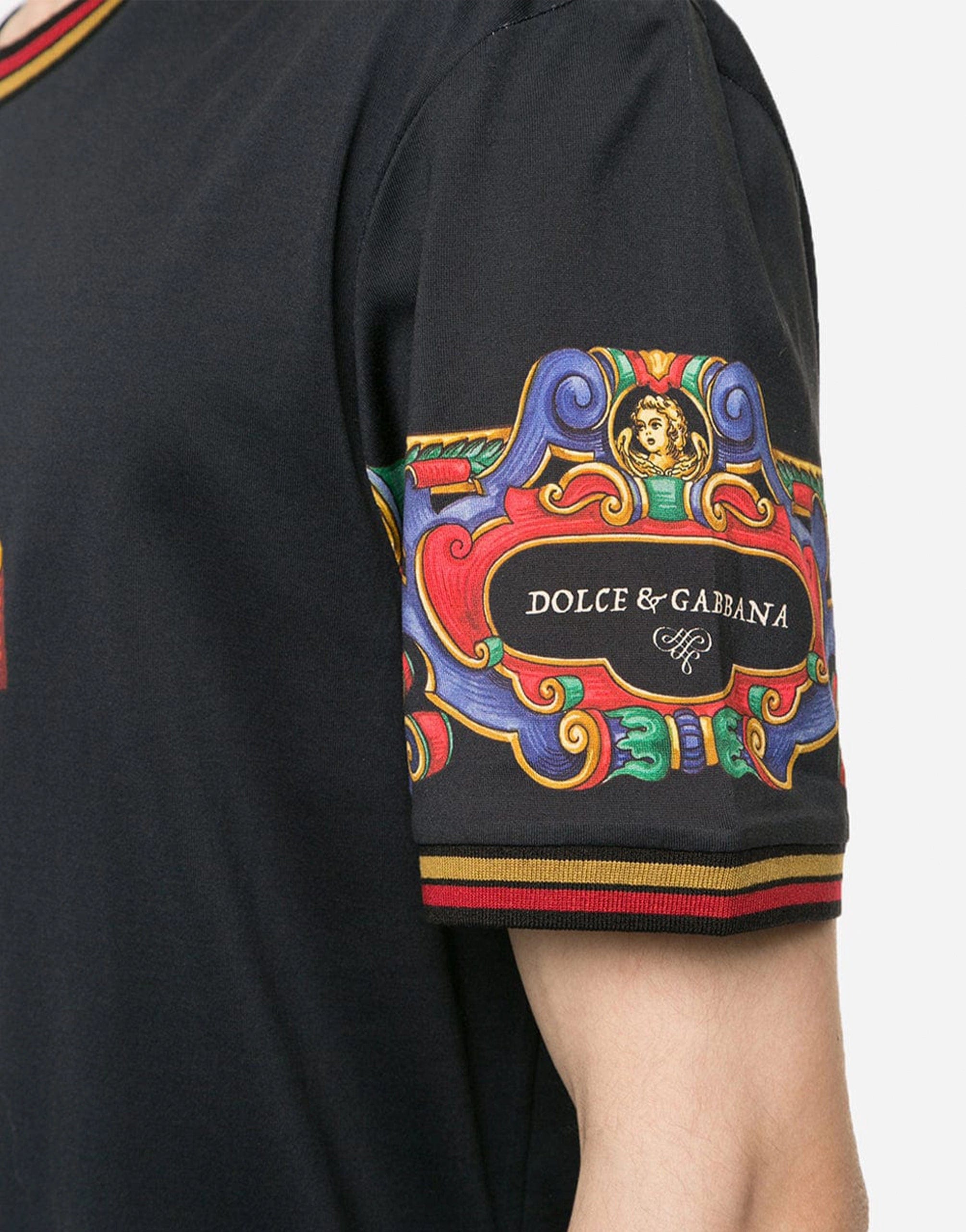Dolce & Gabbana Heraldic Printed Cotton T-Shirt