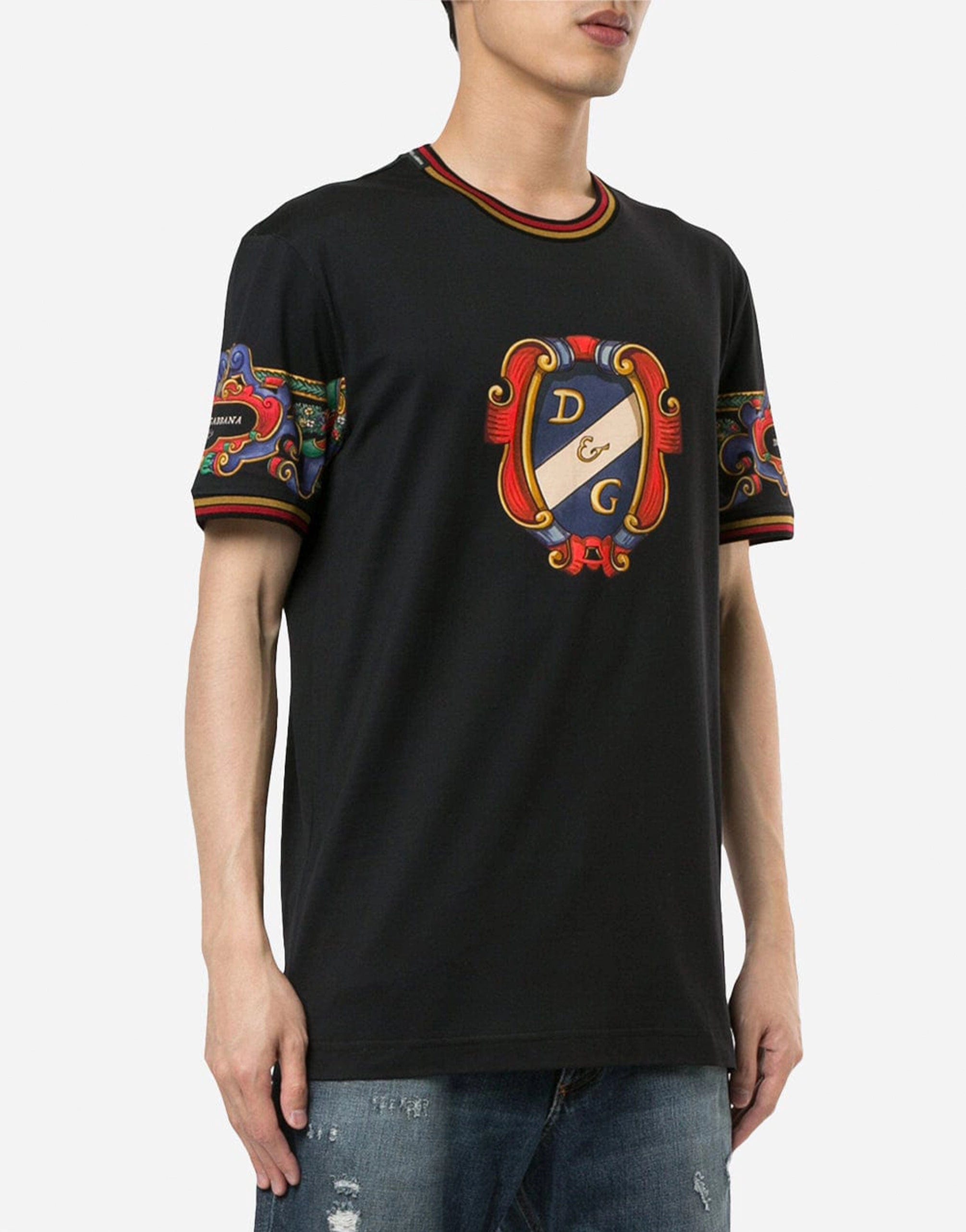 Heraldic Printed Cotton T-Shirt
