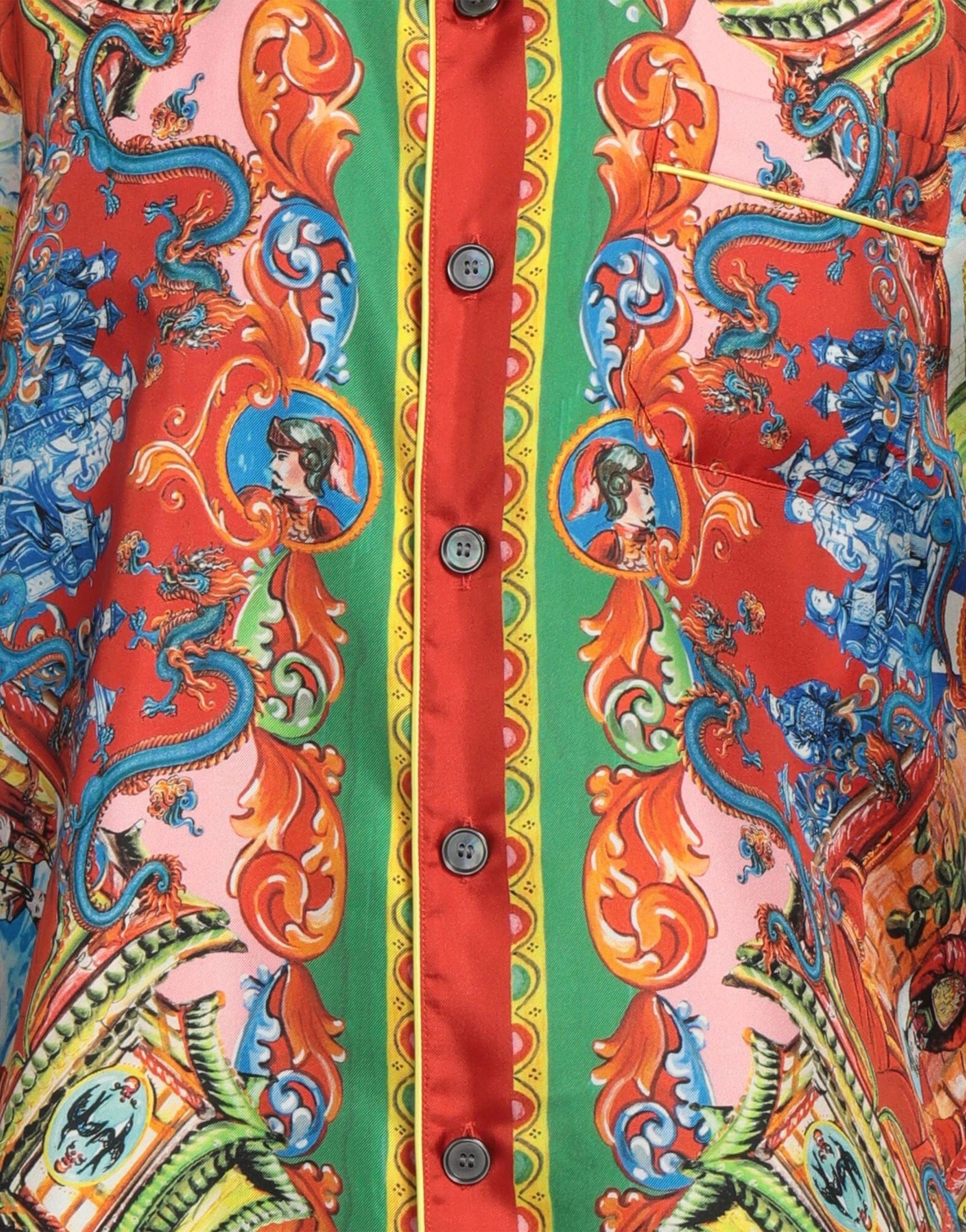 Silk Shirt With Dragon Print