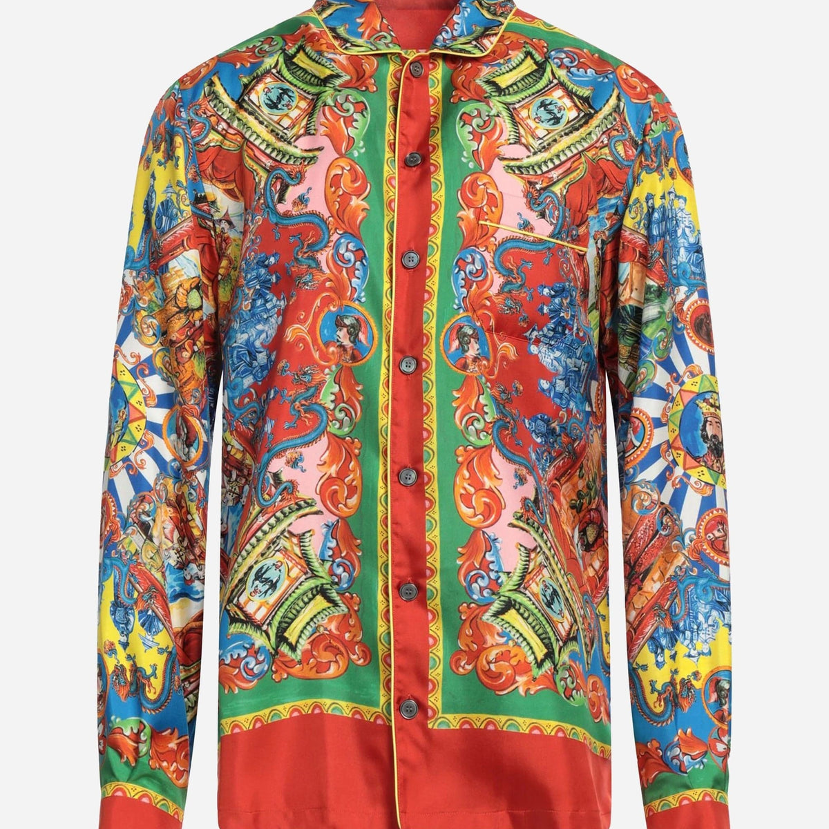 DOLCE & GABBANA シルクブラウス イエロー 40 総柄 DOLCE & GABBANA DOLCE & GABBANA シルクブラウス イエロー 40 総柄 DOLCE & GABBANA