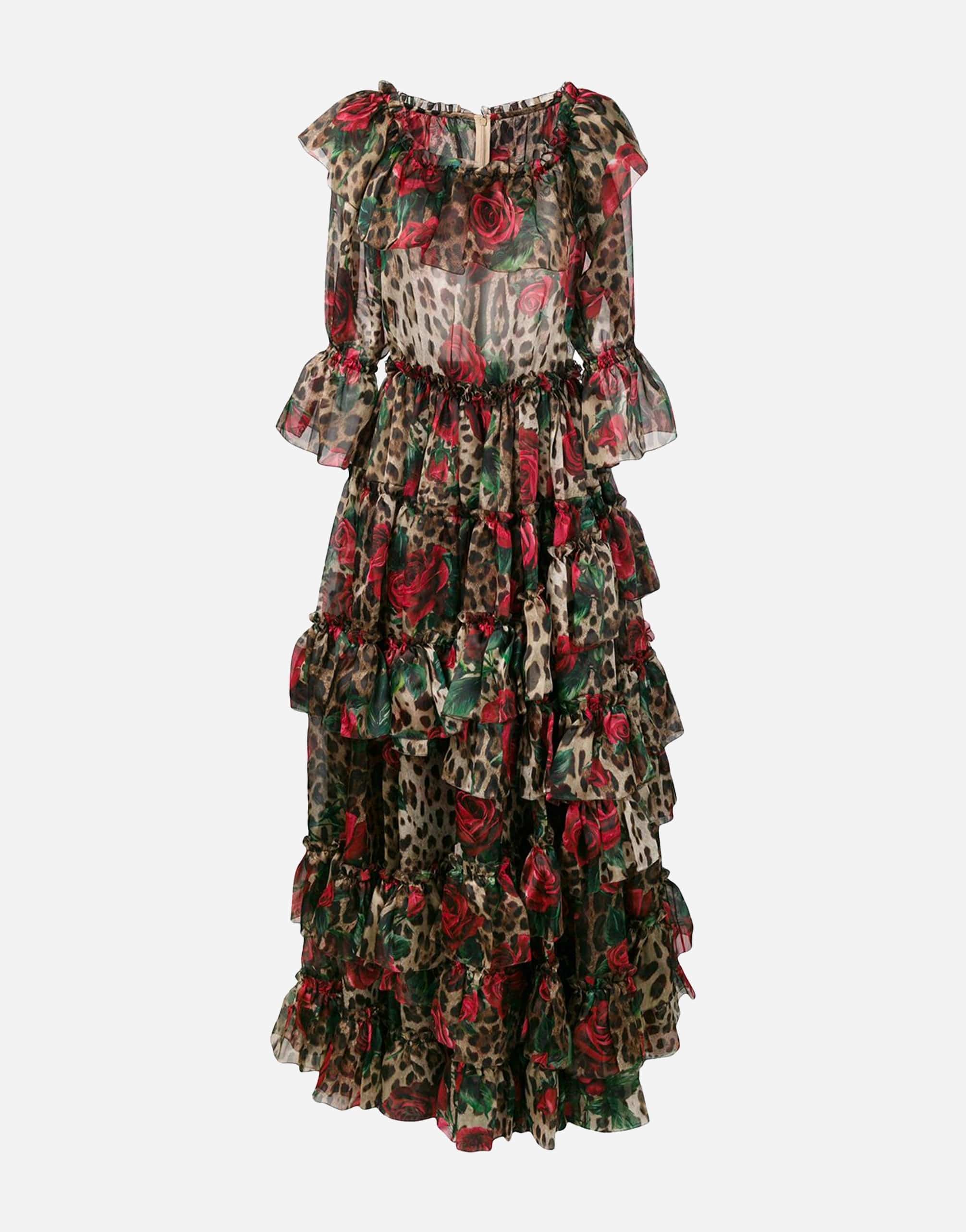 Dolce & Gabbana Long Dress In Silk Organza
