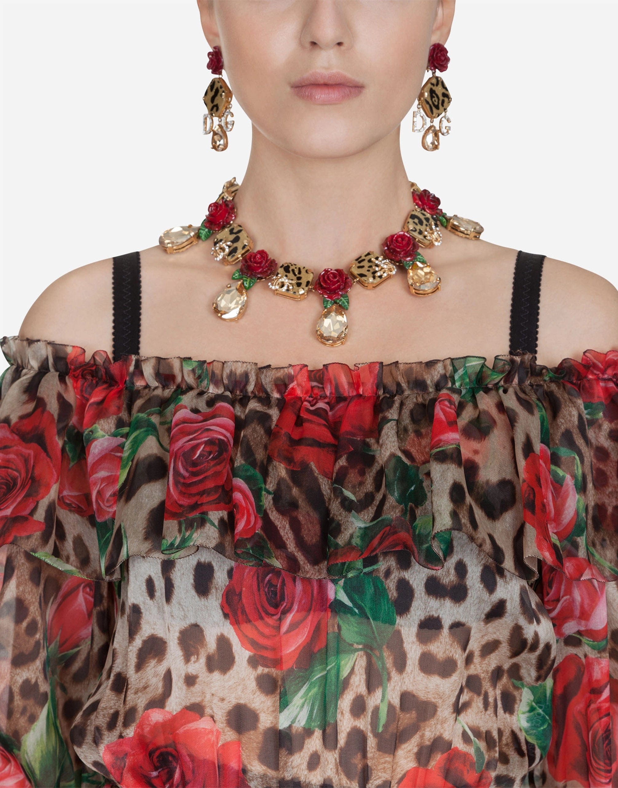 Dolce & Gabbana Long Dress In Silk Organza