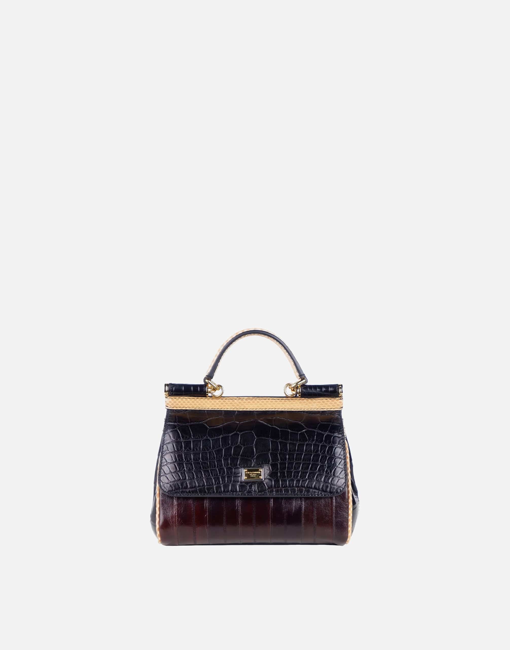 Dolce & Gabbana Multicolor Leather Di Crocodile Handbag
