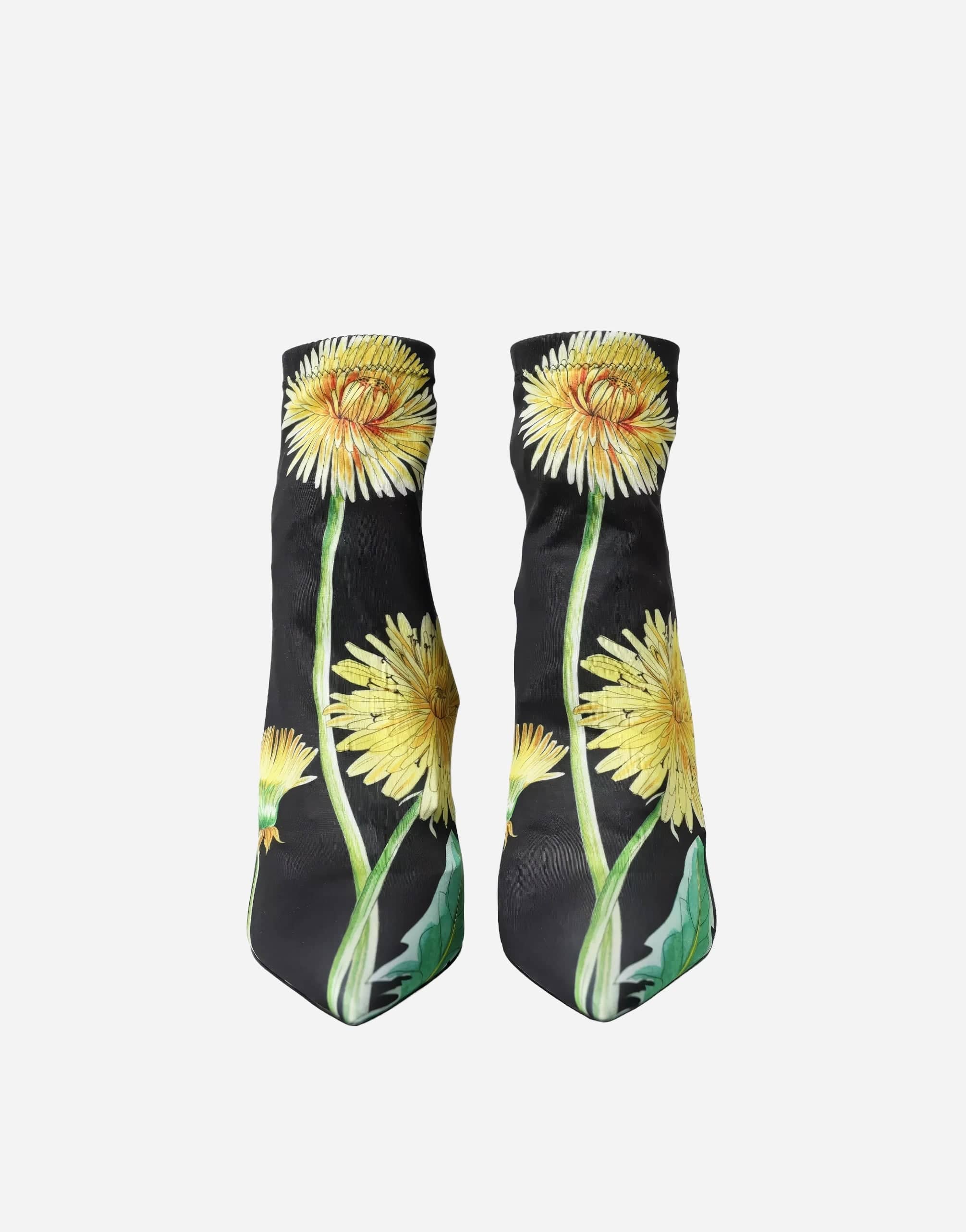 Dolce & Gabbana Jersey Stretch Booties With Flower Print Dolce & Gabbana Jersey Stretch Booties With Flower Print
