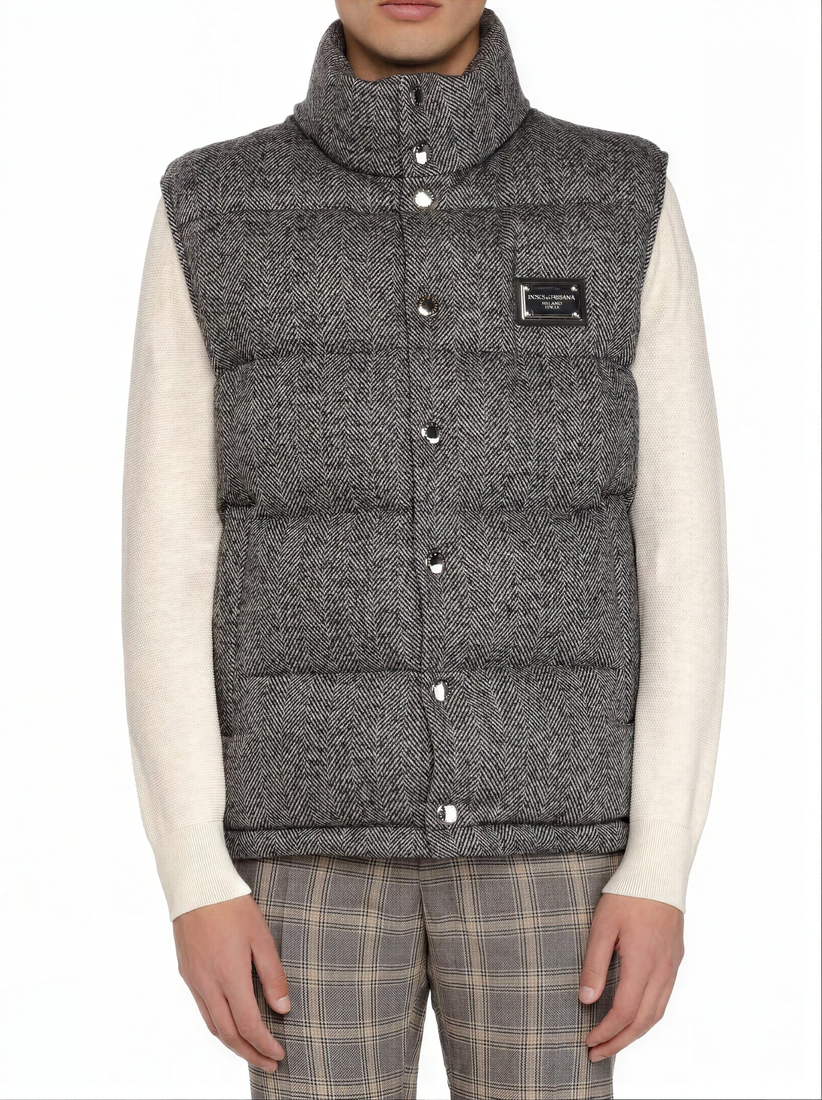 Dolce & Gabbana Herringbone Quilted Gilet Vest