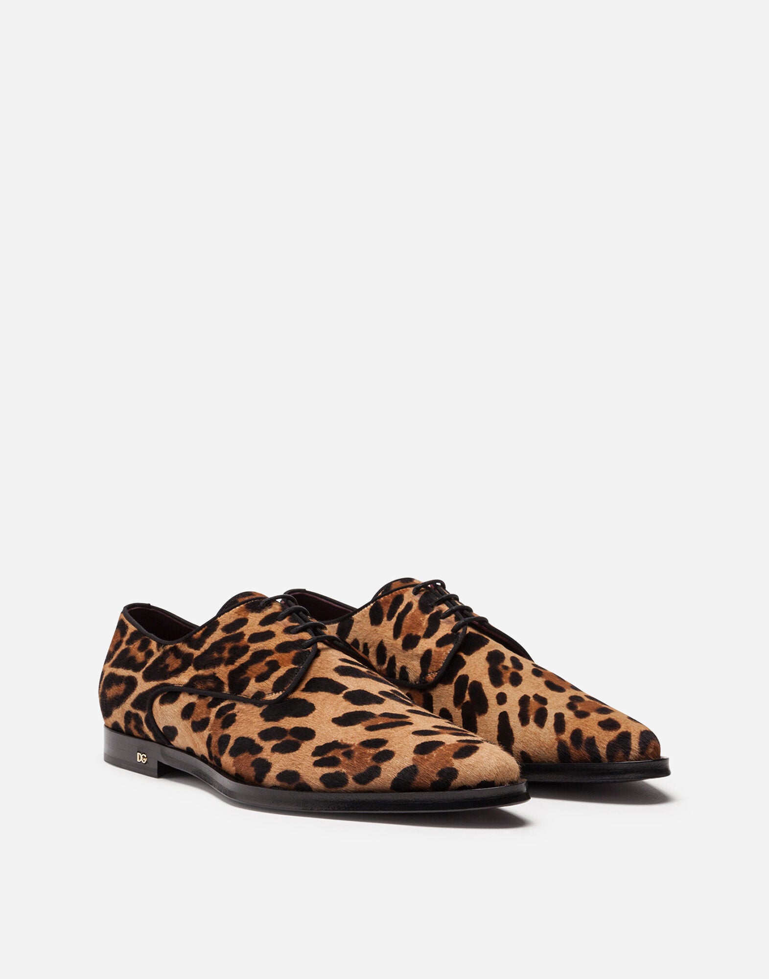 Braunes Leopard Derby formelle Männer Kleidschuhe