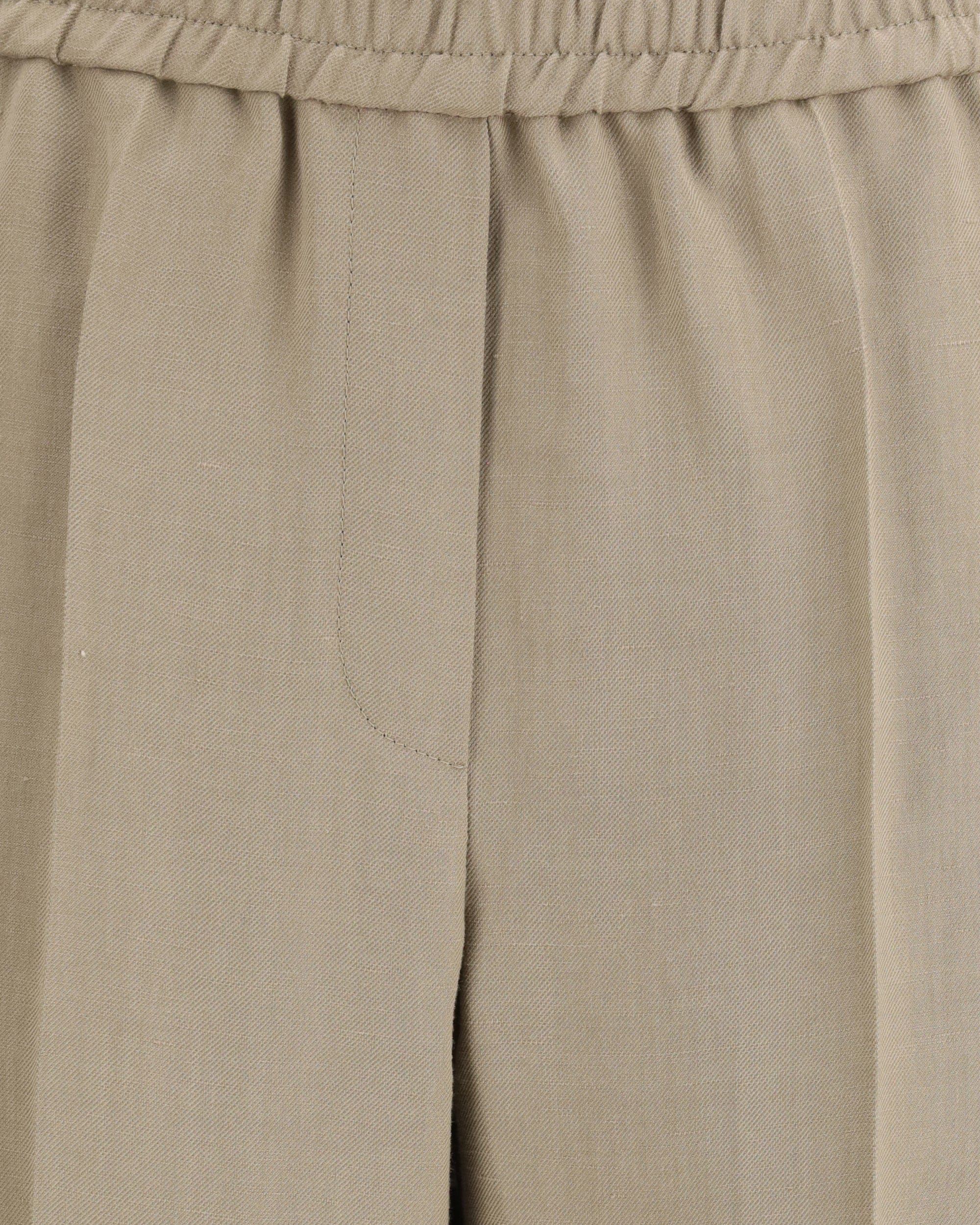 Brunello Cucinelli Viscose-Linen Blend Fluid Twill Baggy Trousers