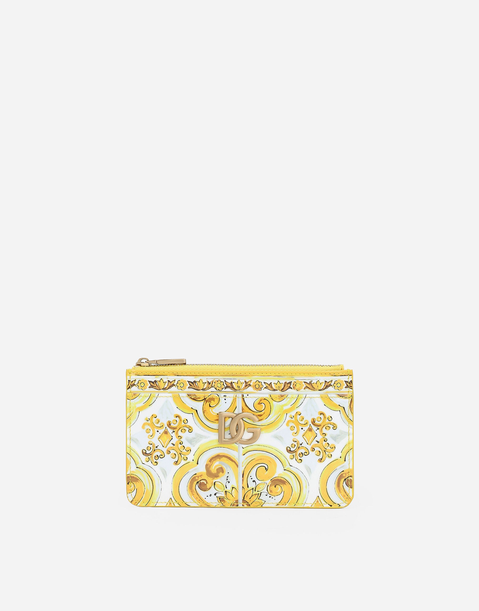 Majolica-Print Leather Cardholder