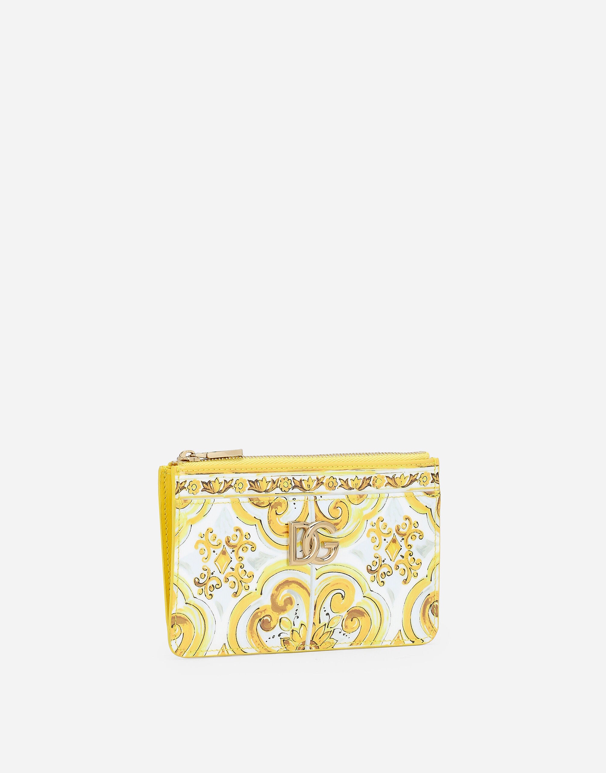 Majolica-Print Leather Cardholder