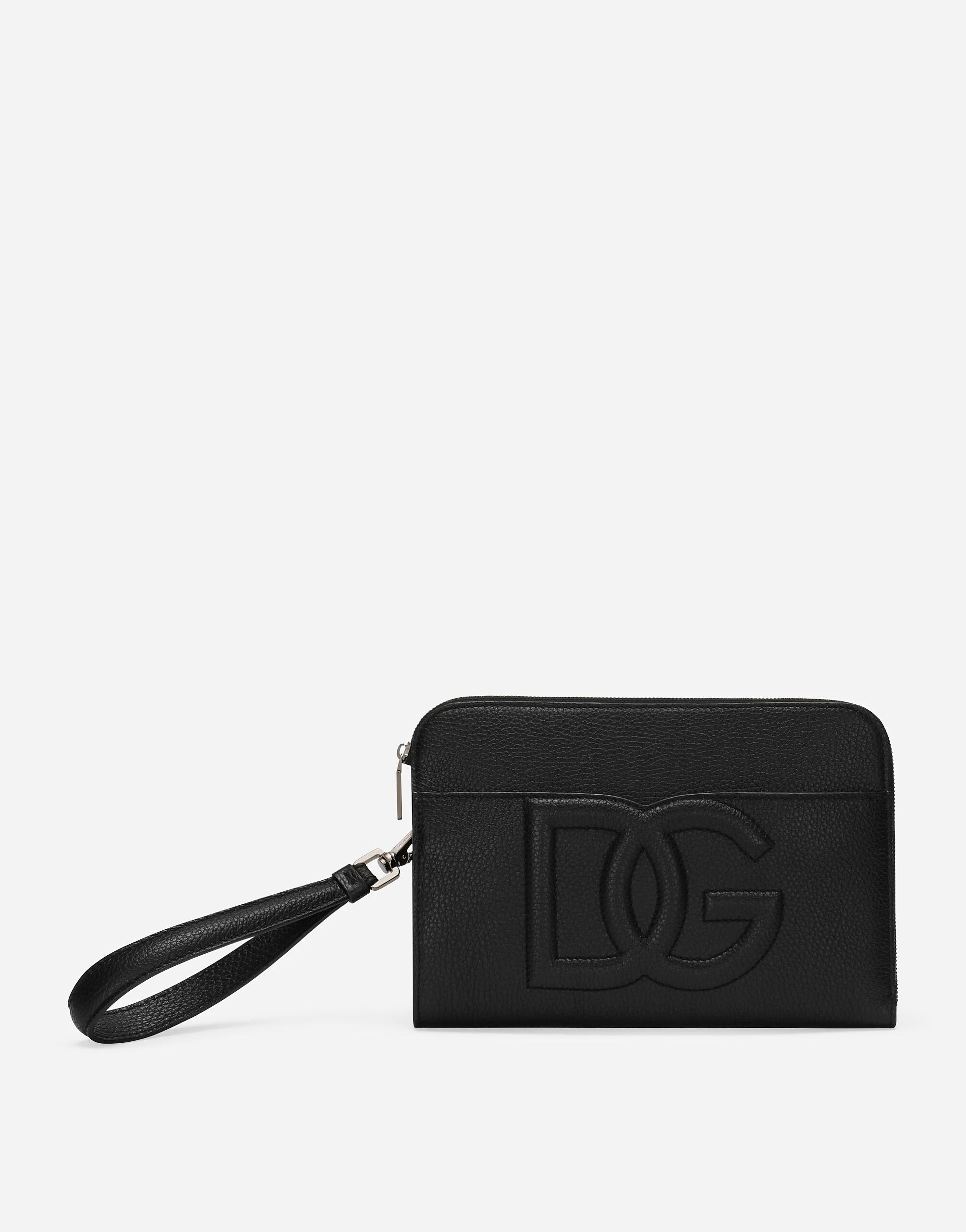 Medium Logo-Embossed Clutch Bag