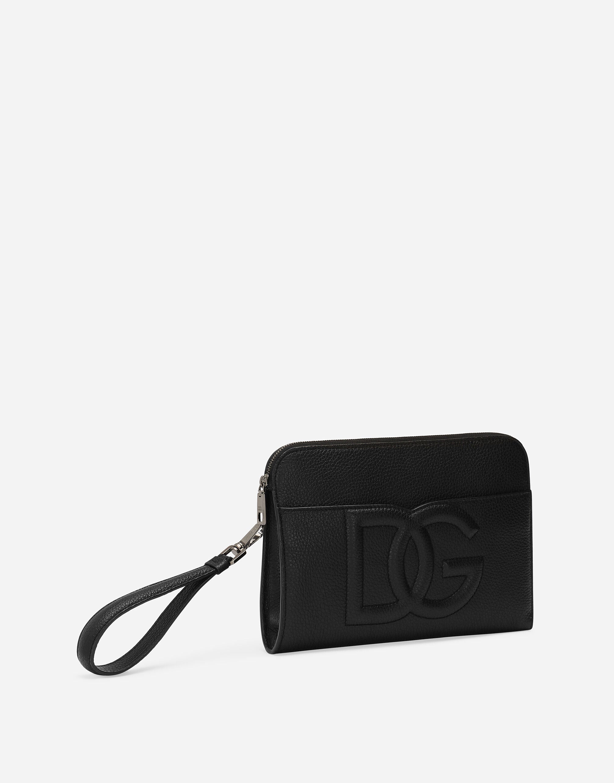 Medium Logo-Embossed Clutch Bag