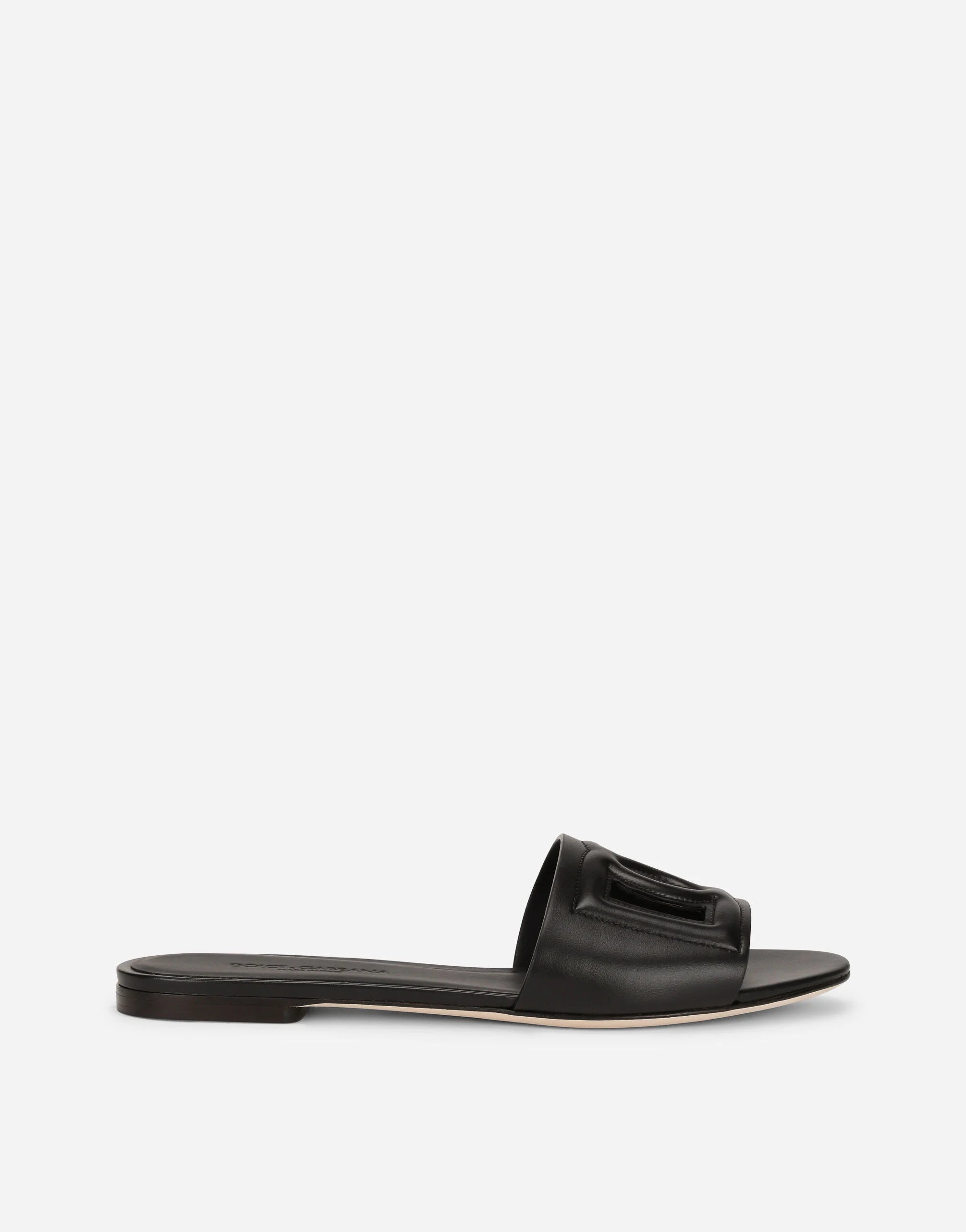 Calfskin Sliders In Black