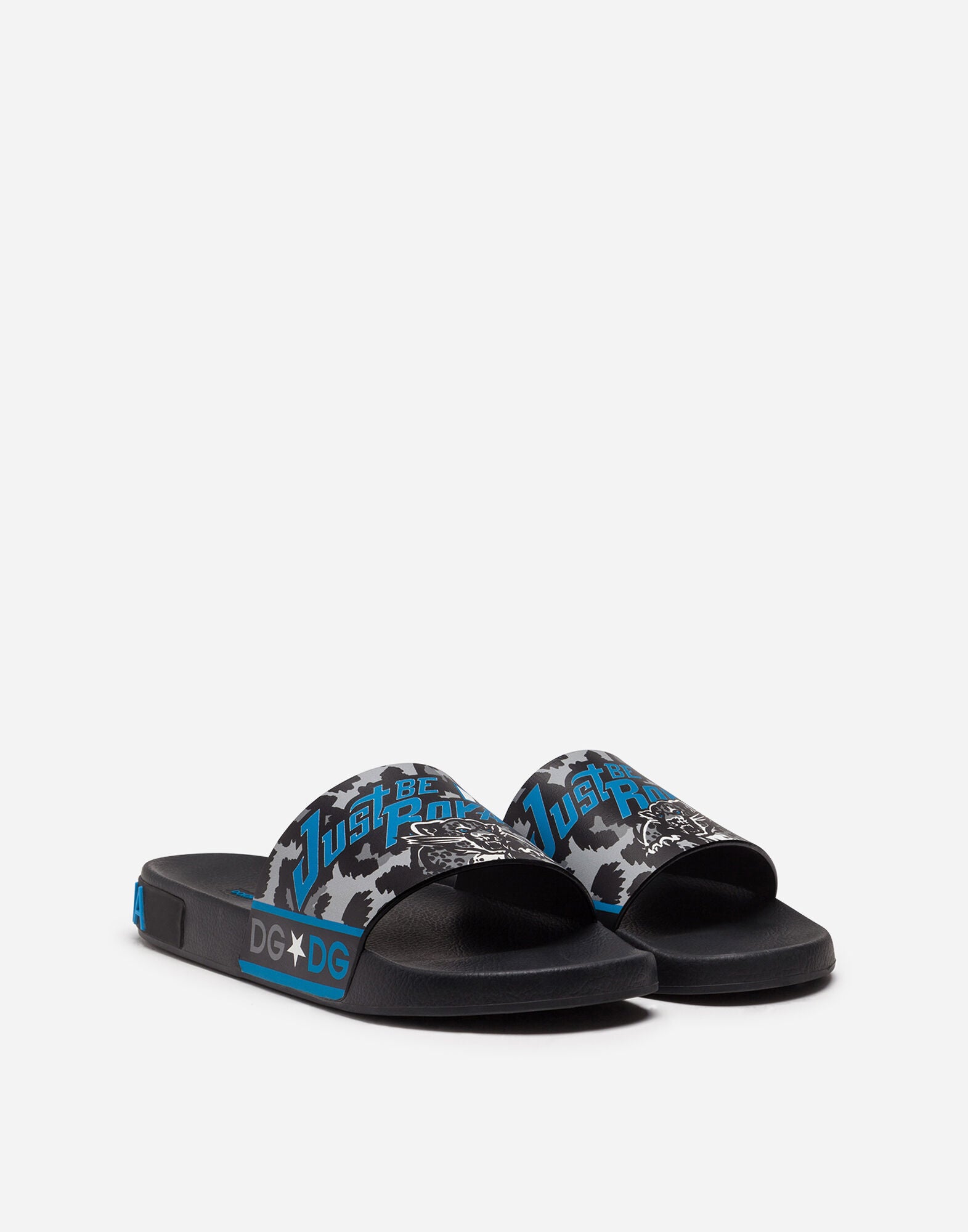 Beachwear Sliders With Jungle Sport Print