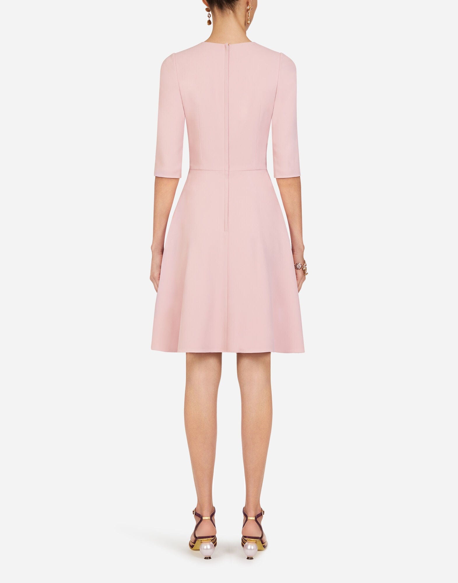 Cady Long-Sleeved Fabric Midi Dress