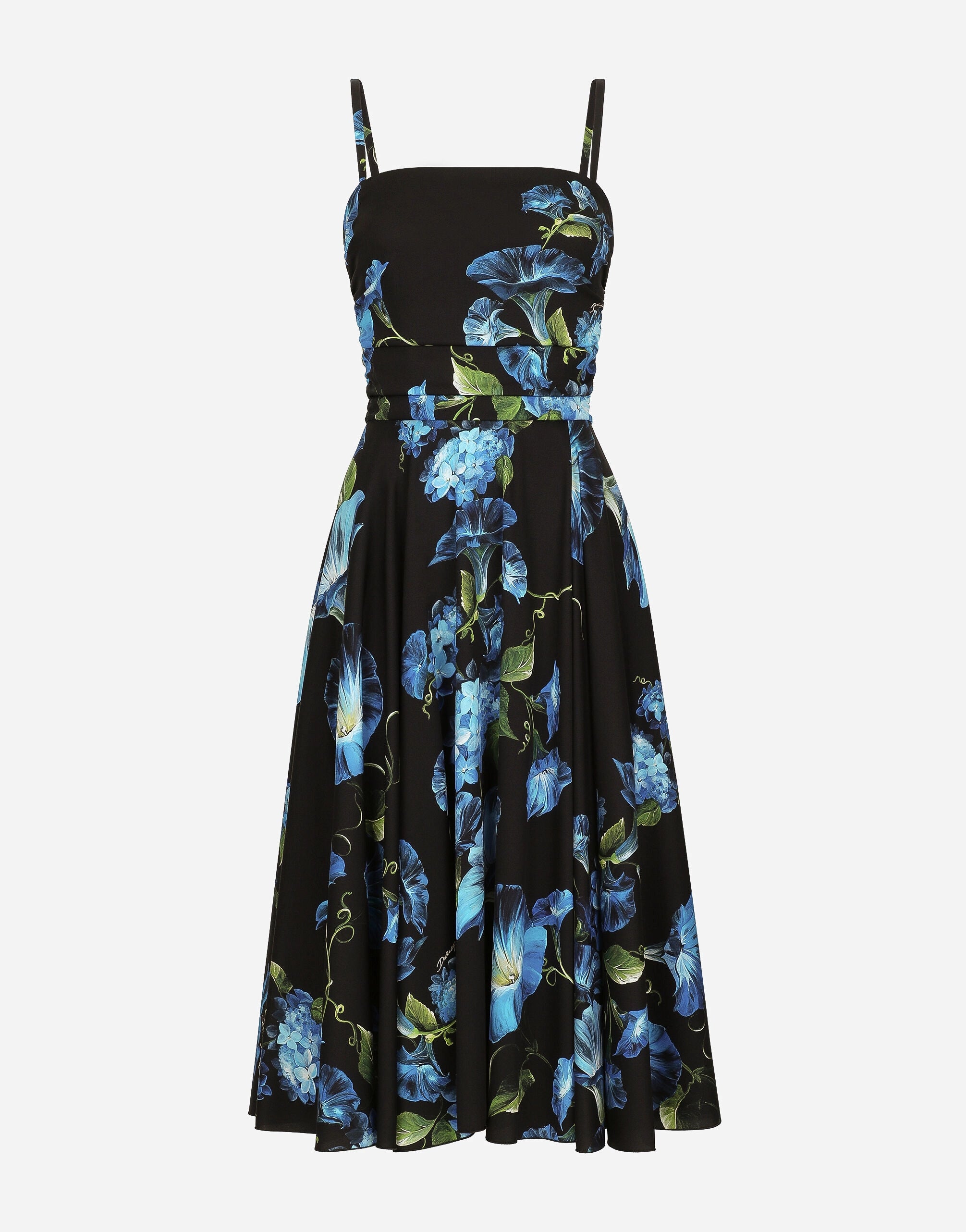 Campanula-Print Midi Dress