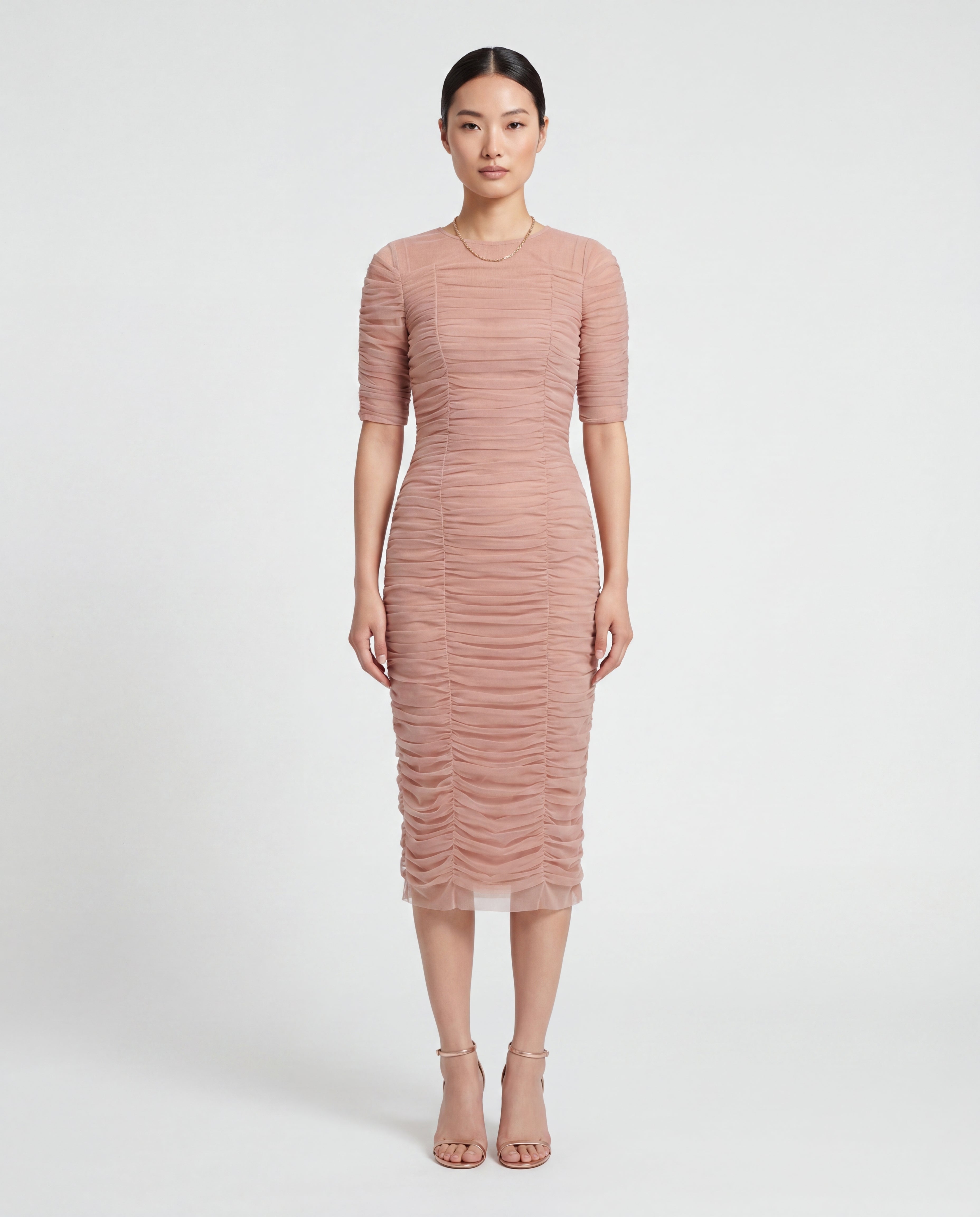 Dolce & Gabbana Ruched Mesh Midi Dress - alternate view