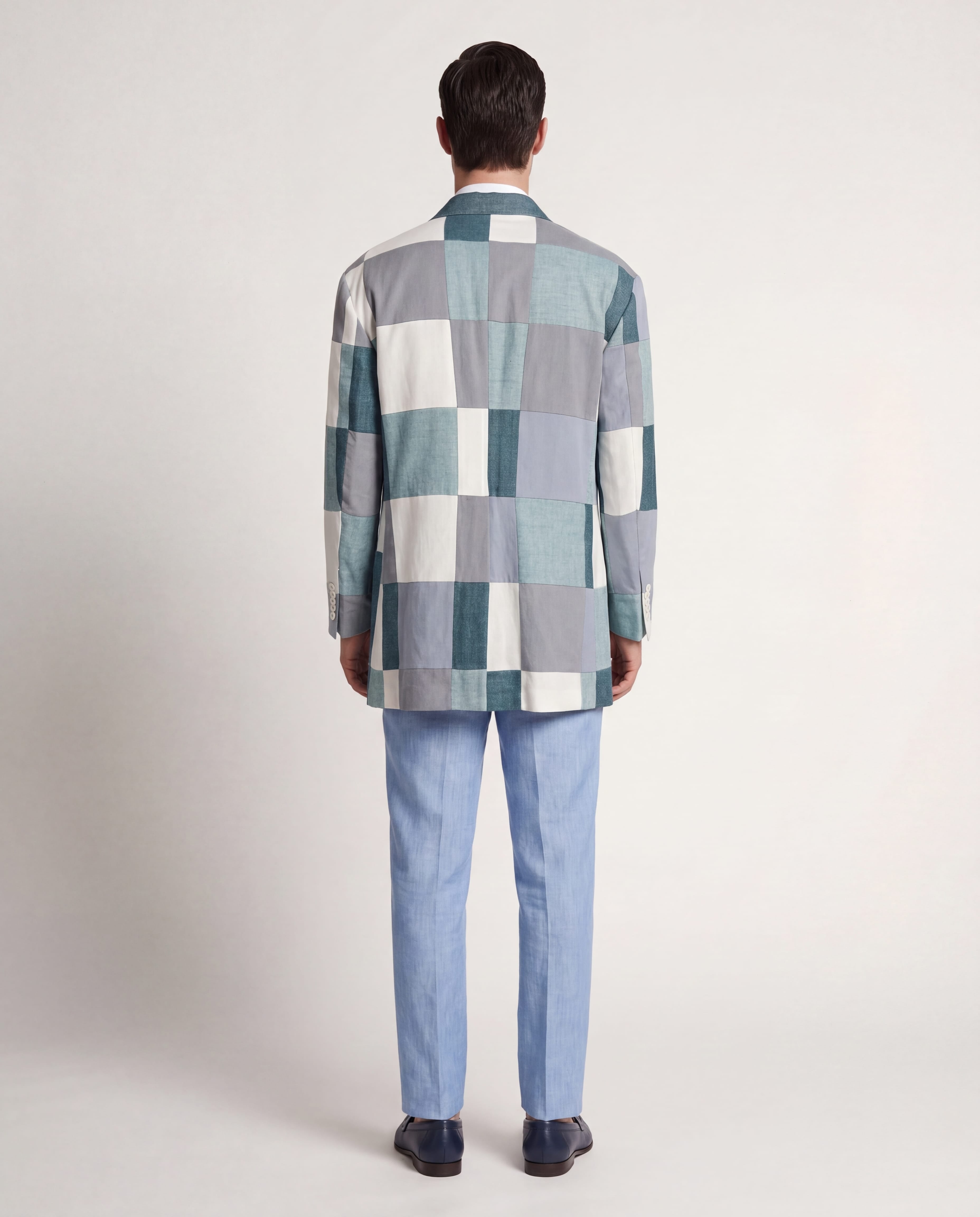 Dolce & Gabbana Patchwork Double Breasted Linen Blazer