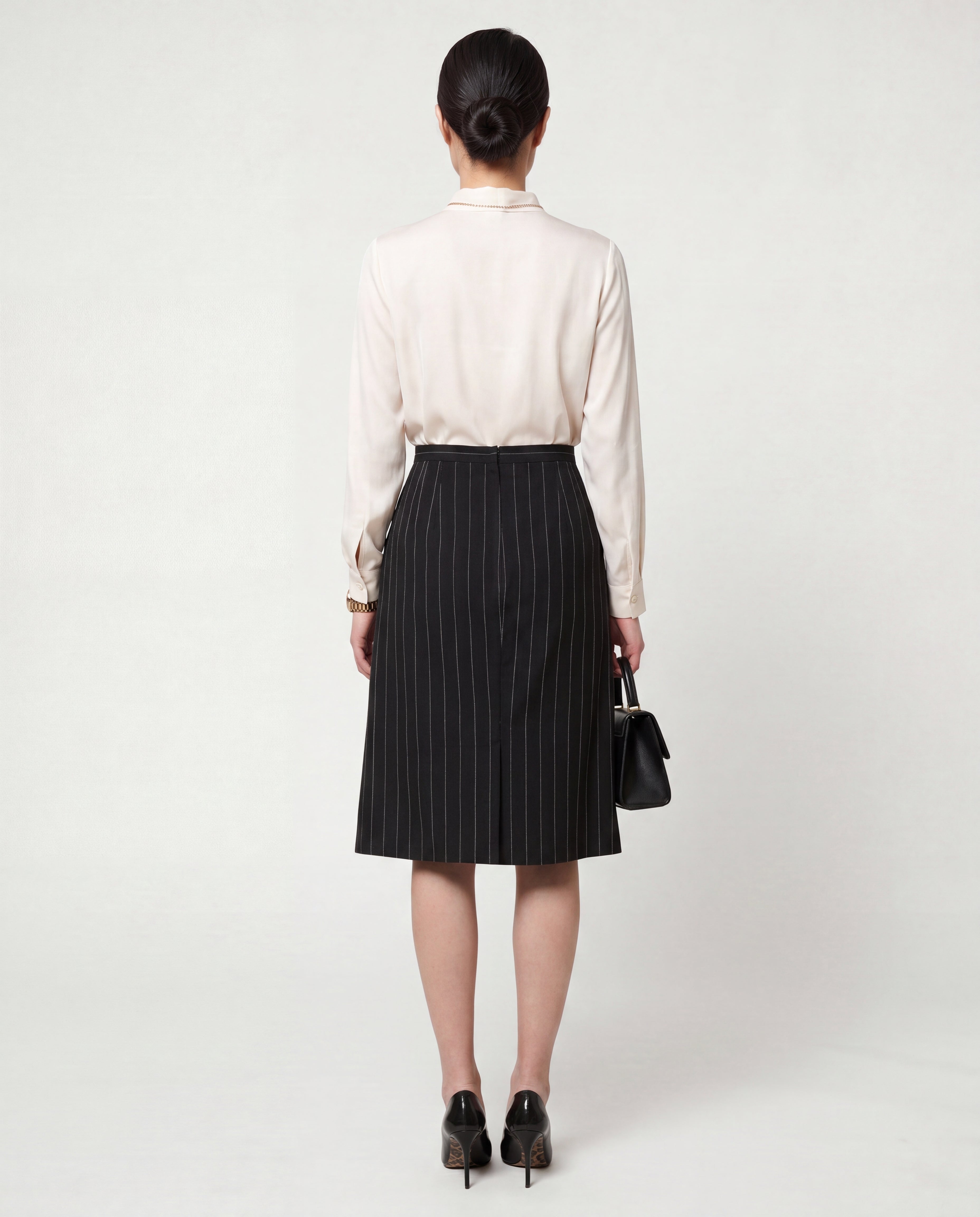 Dolce & Gabbana Pinstripe A-Line Midi Skirt