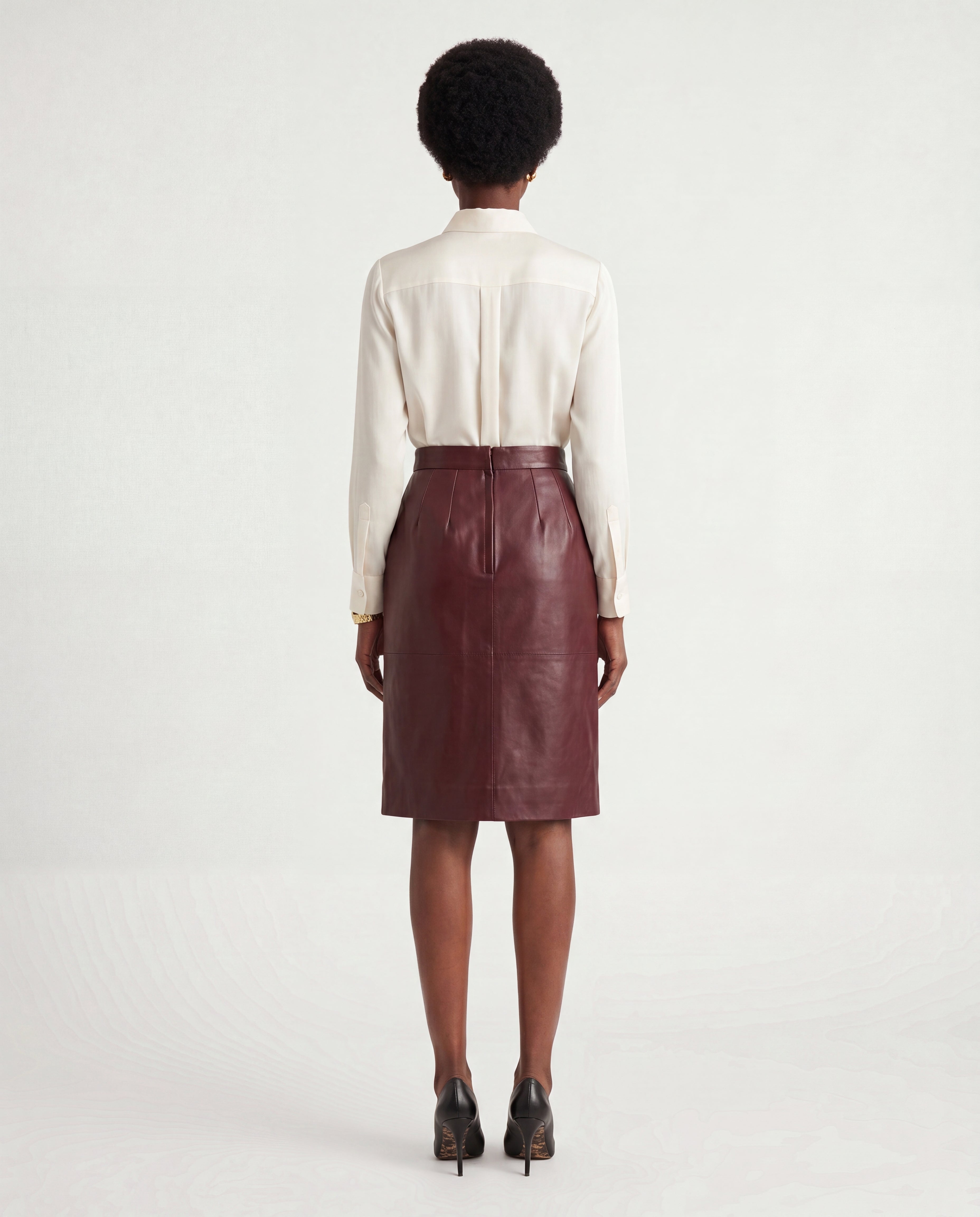 Dolce & Gabbana Leather Pencil Midi Skirt detail view