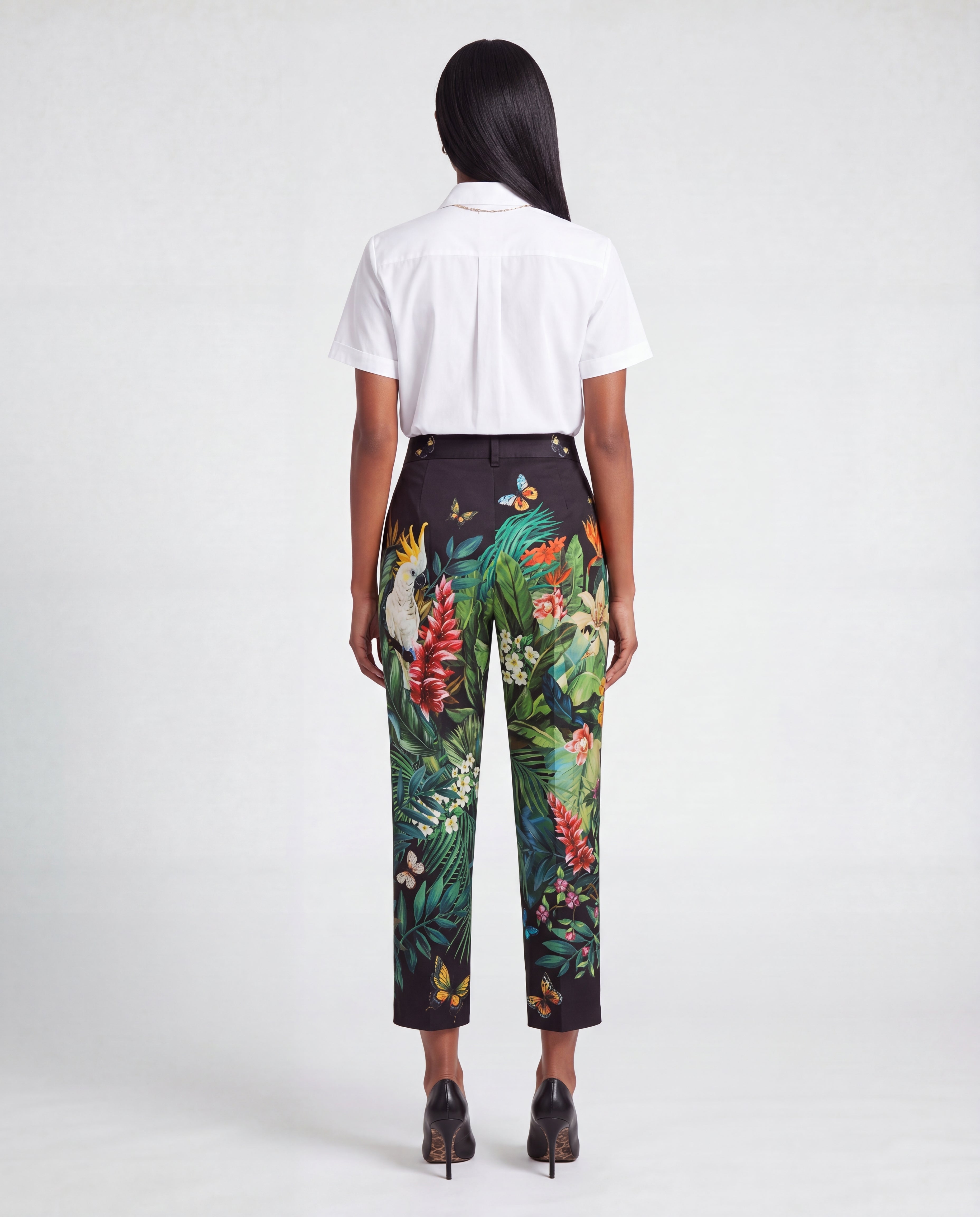 Dolce & Gabbana Tropical Jungle Print Cropped Trousers