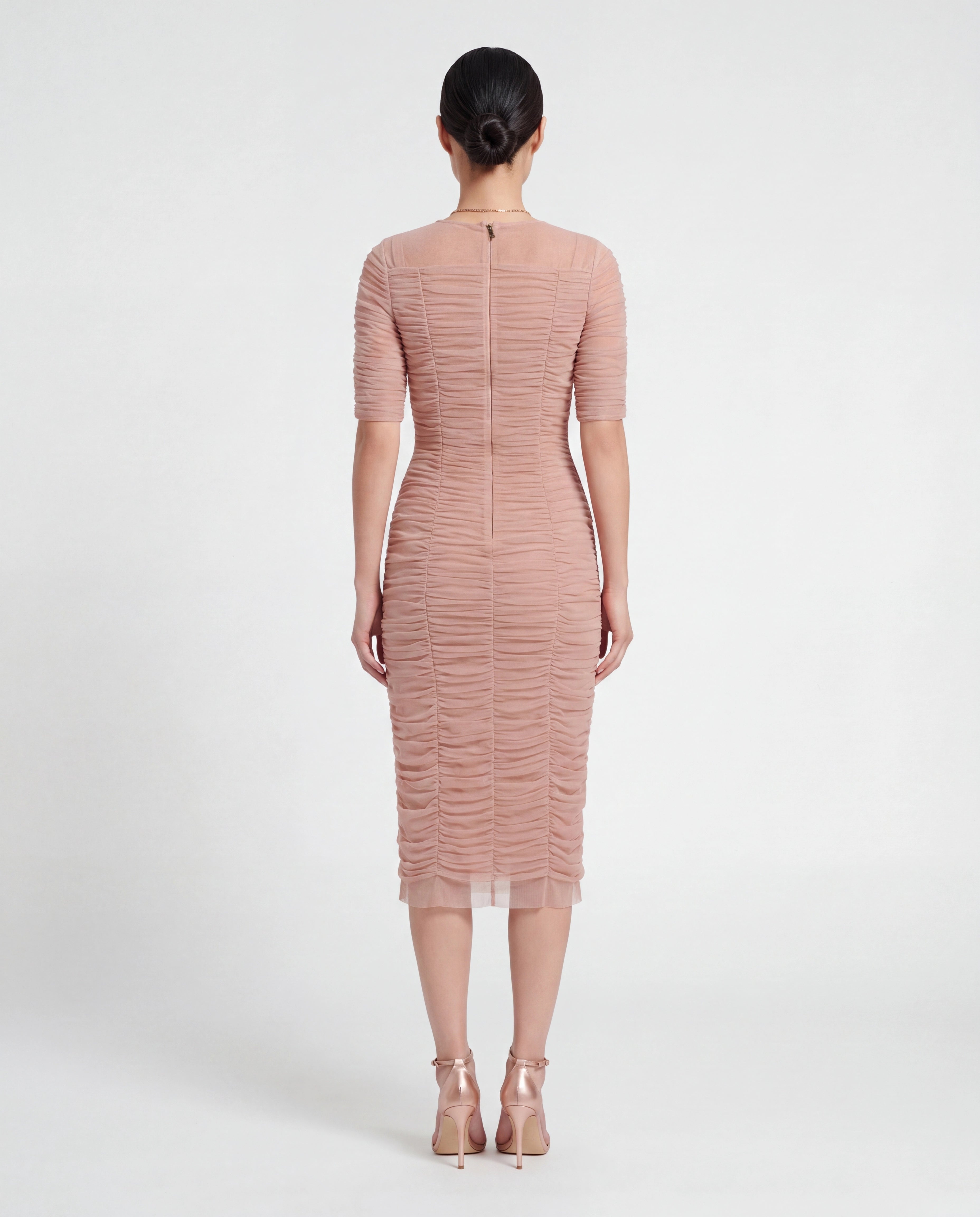 Dolce & Gabbana Midikleid aus gerafftem Mesh