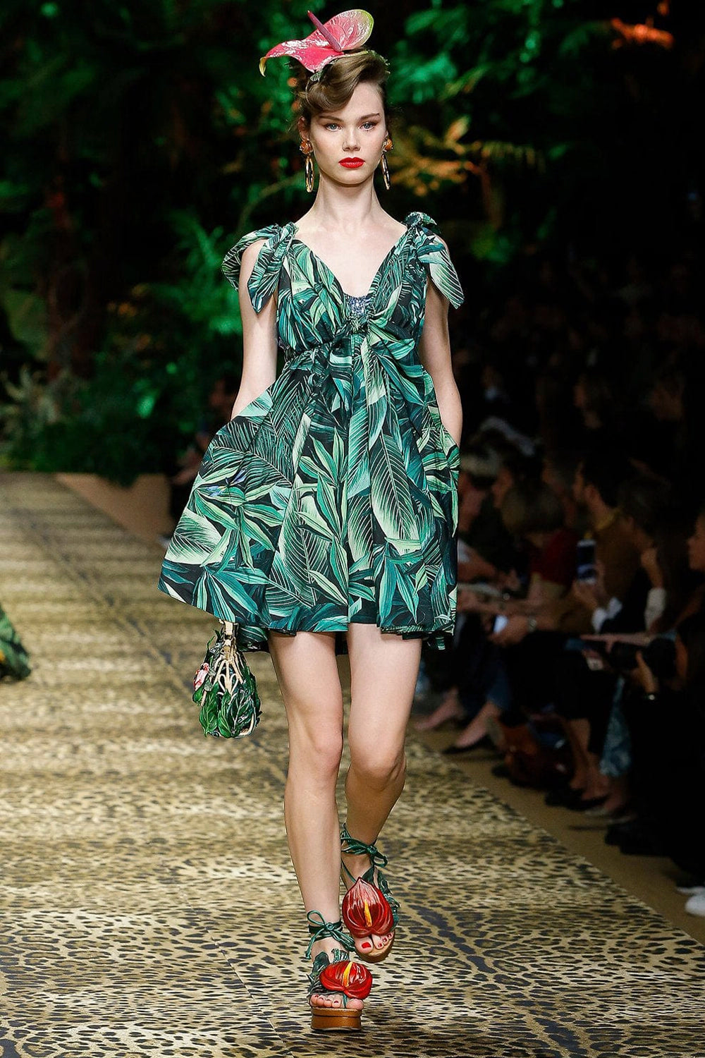 dolce-gabbana-flocked-leaf-print-mini-dress
