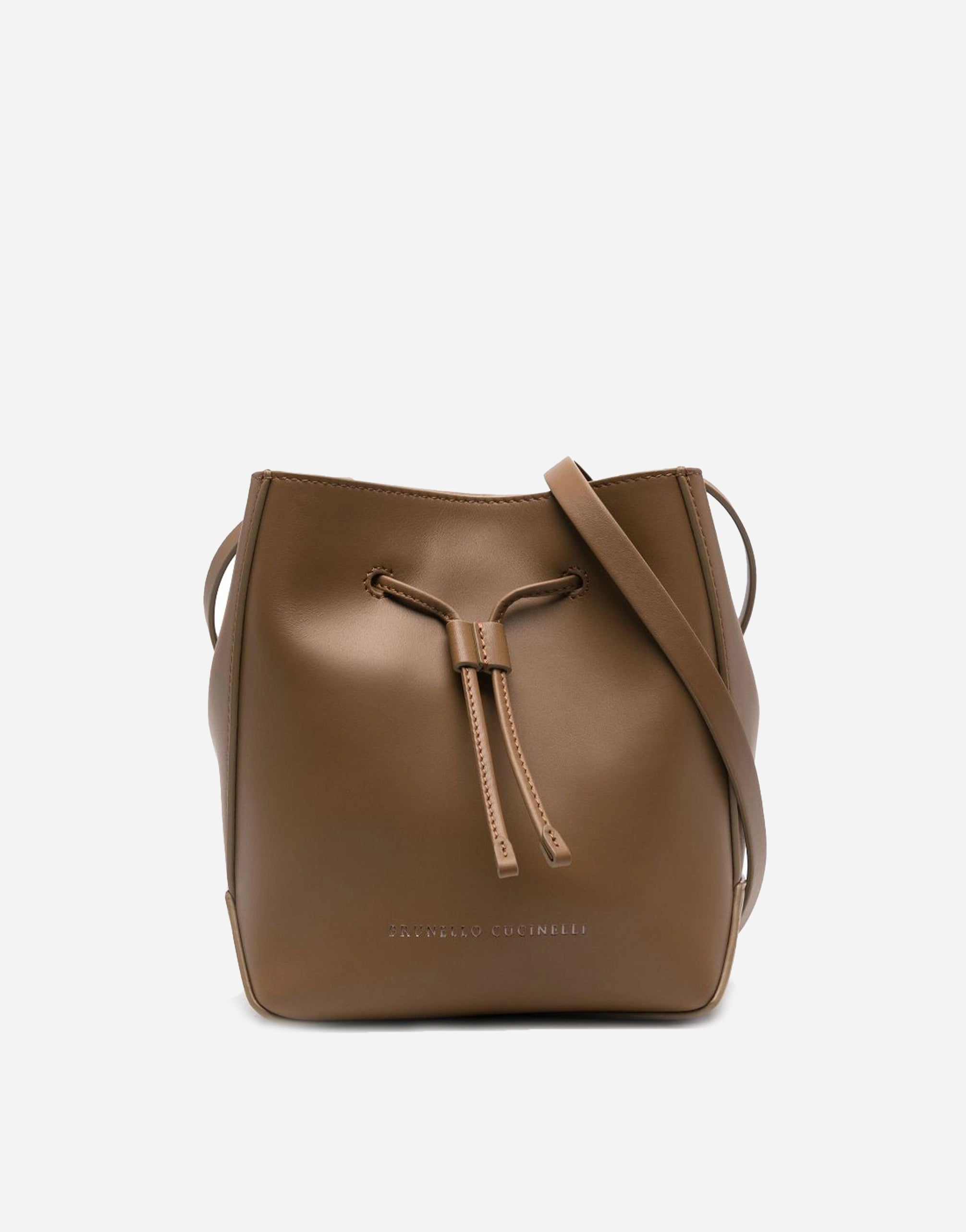 Monili-Chain Leather Bucket Bag