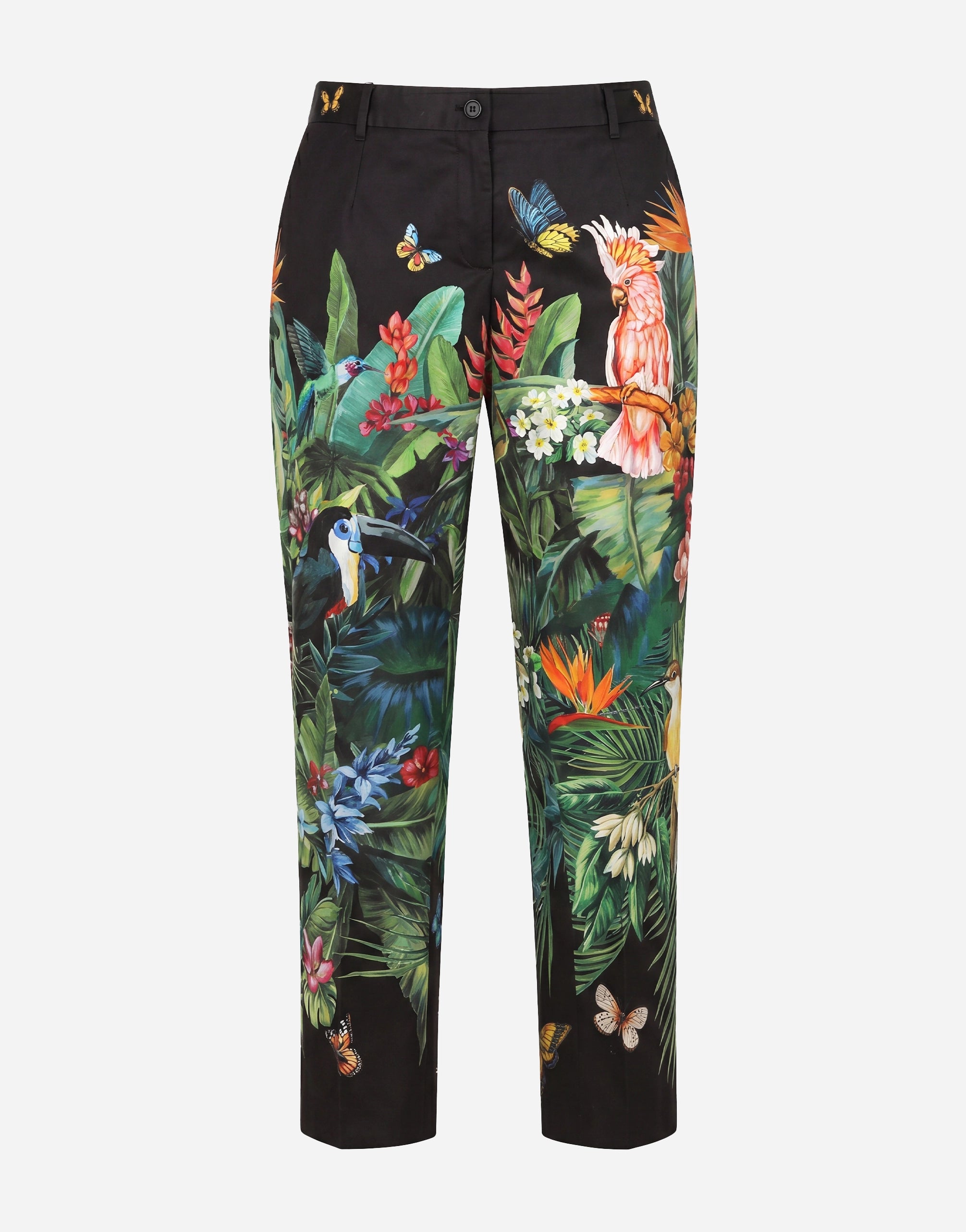 Dolce & Gabbana Tropical Jungle Print Cropped Trousers