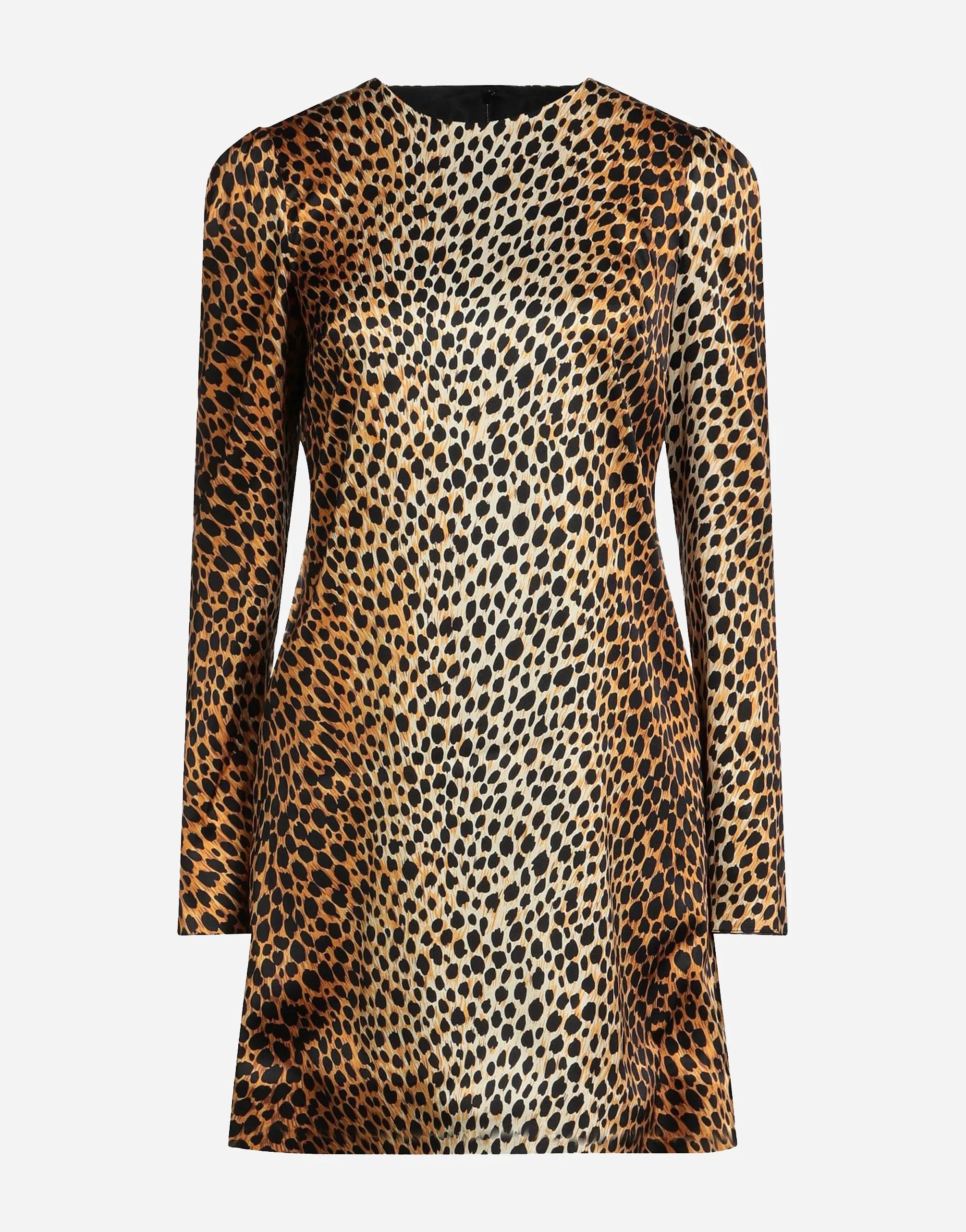 Dolce & Gabbana Leopard Print Long Sleeve Mini Dress