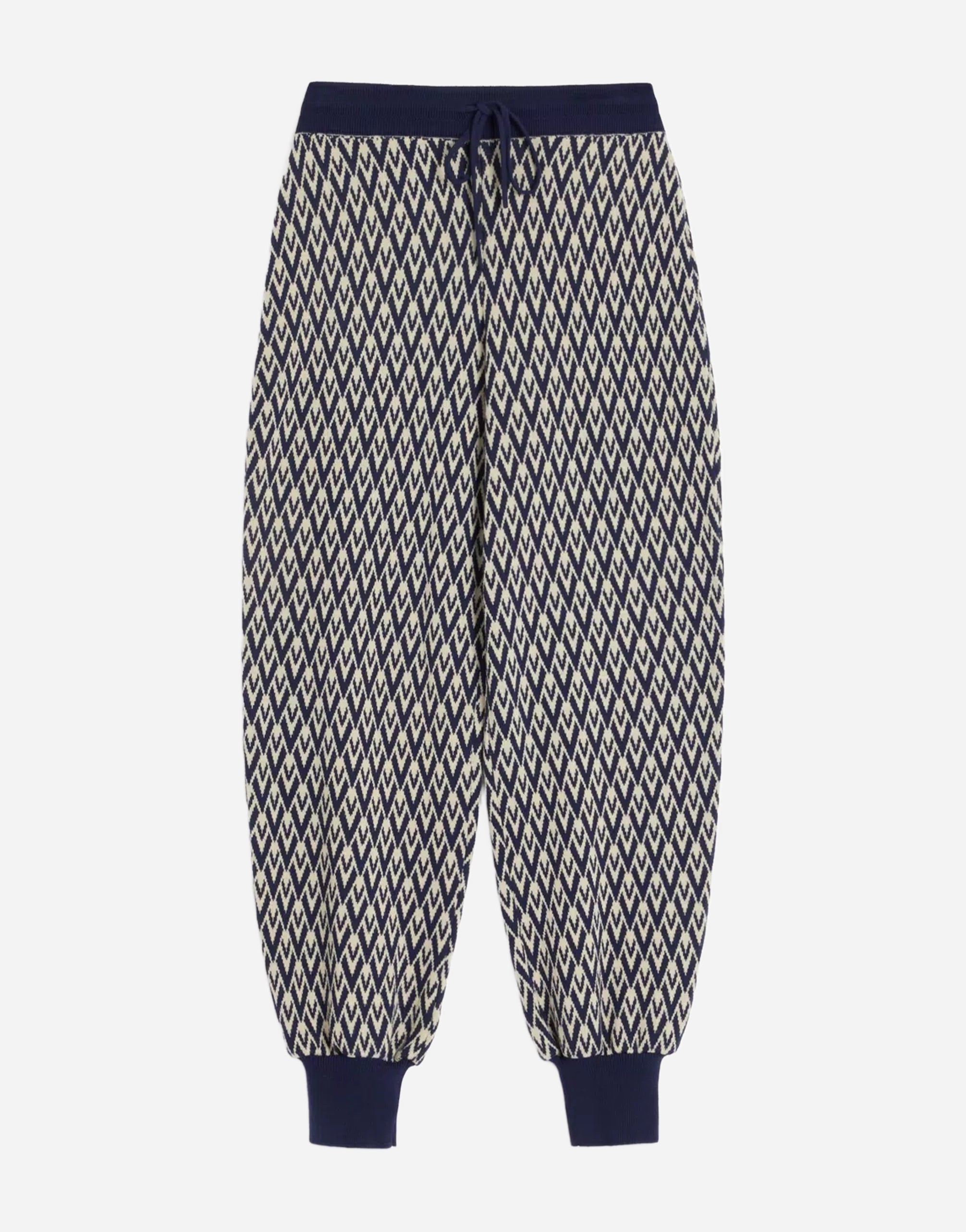 Toute la V Jacquard Wool Knit Pants