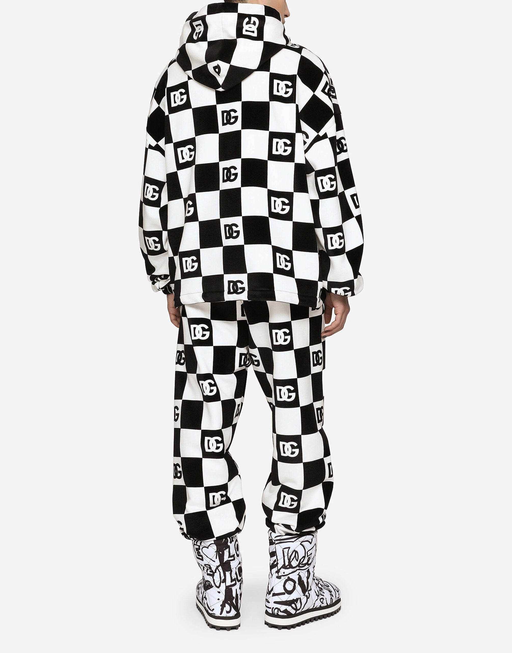 Damier-Print DG Logo Hoodie 