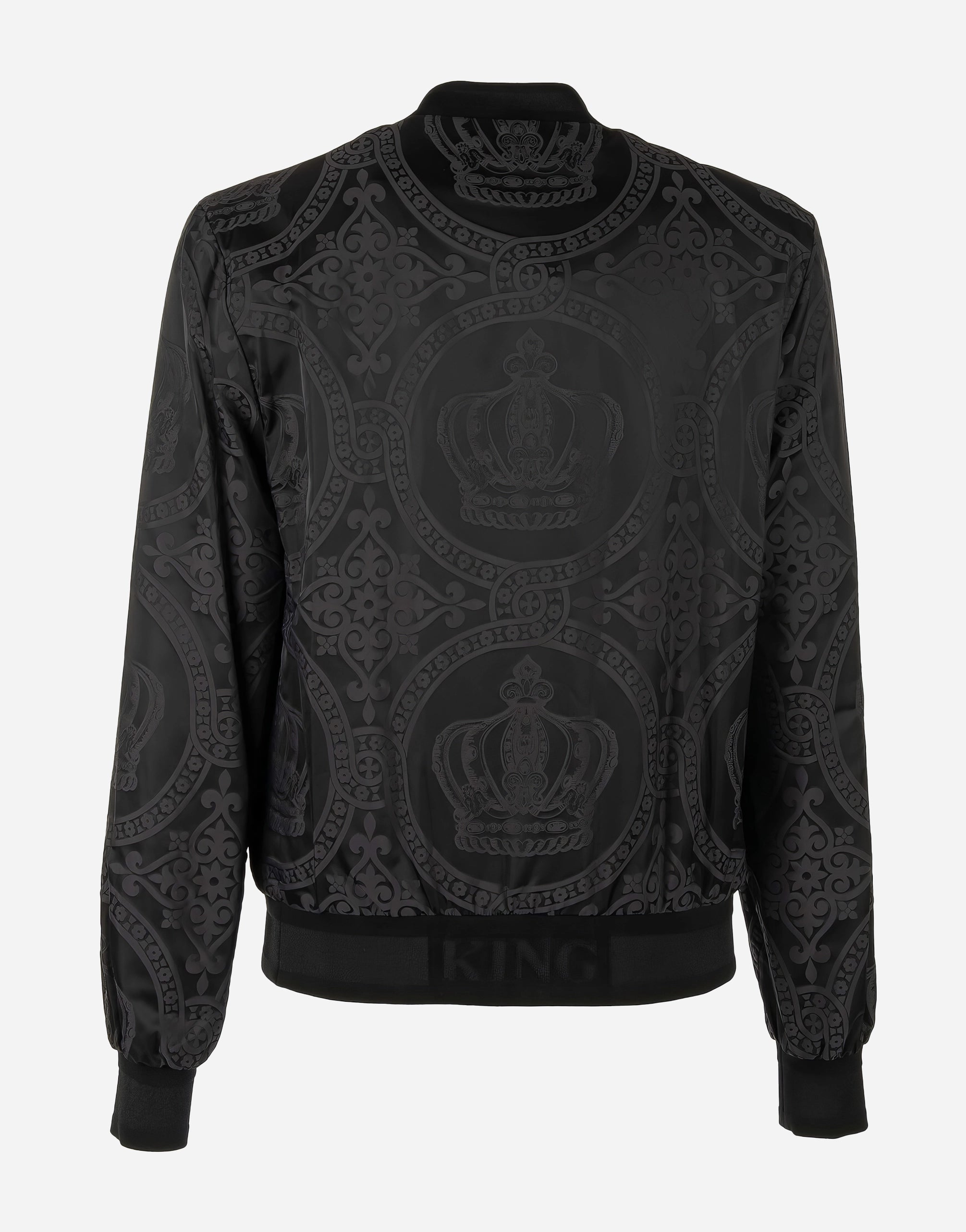 Bomber Jacket With Crown Print