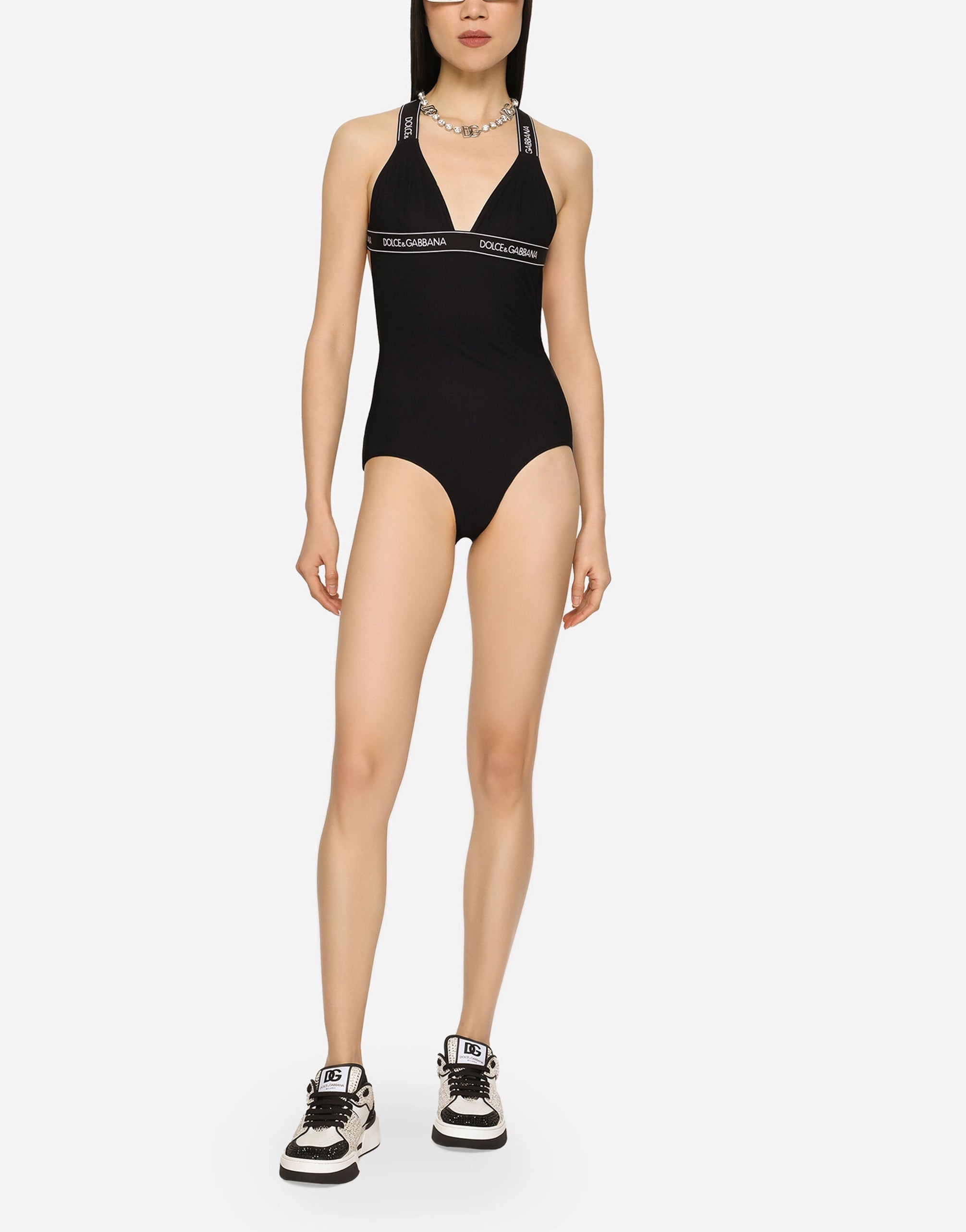 Logo Trim Swimsuit