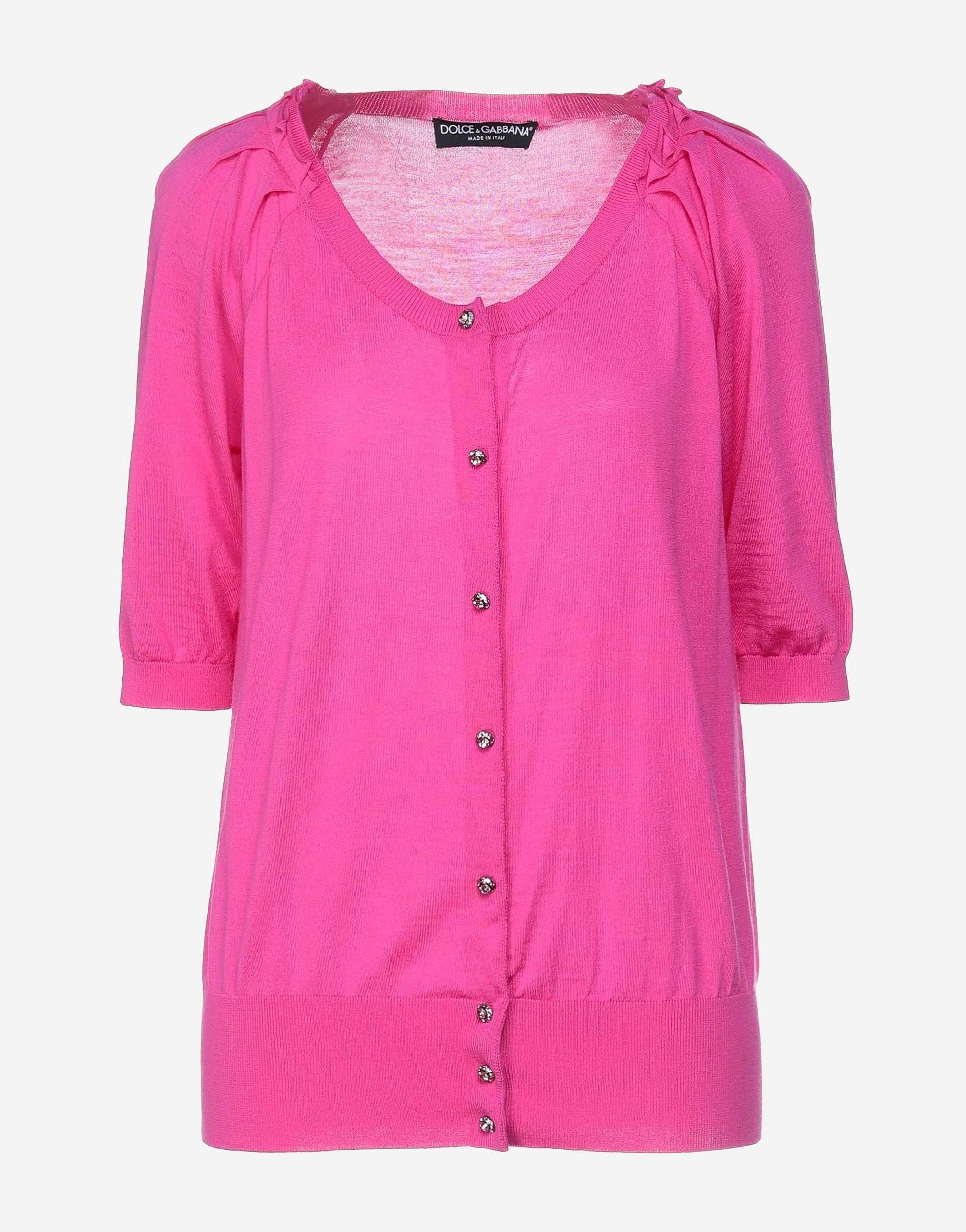 Roze wollen vest