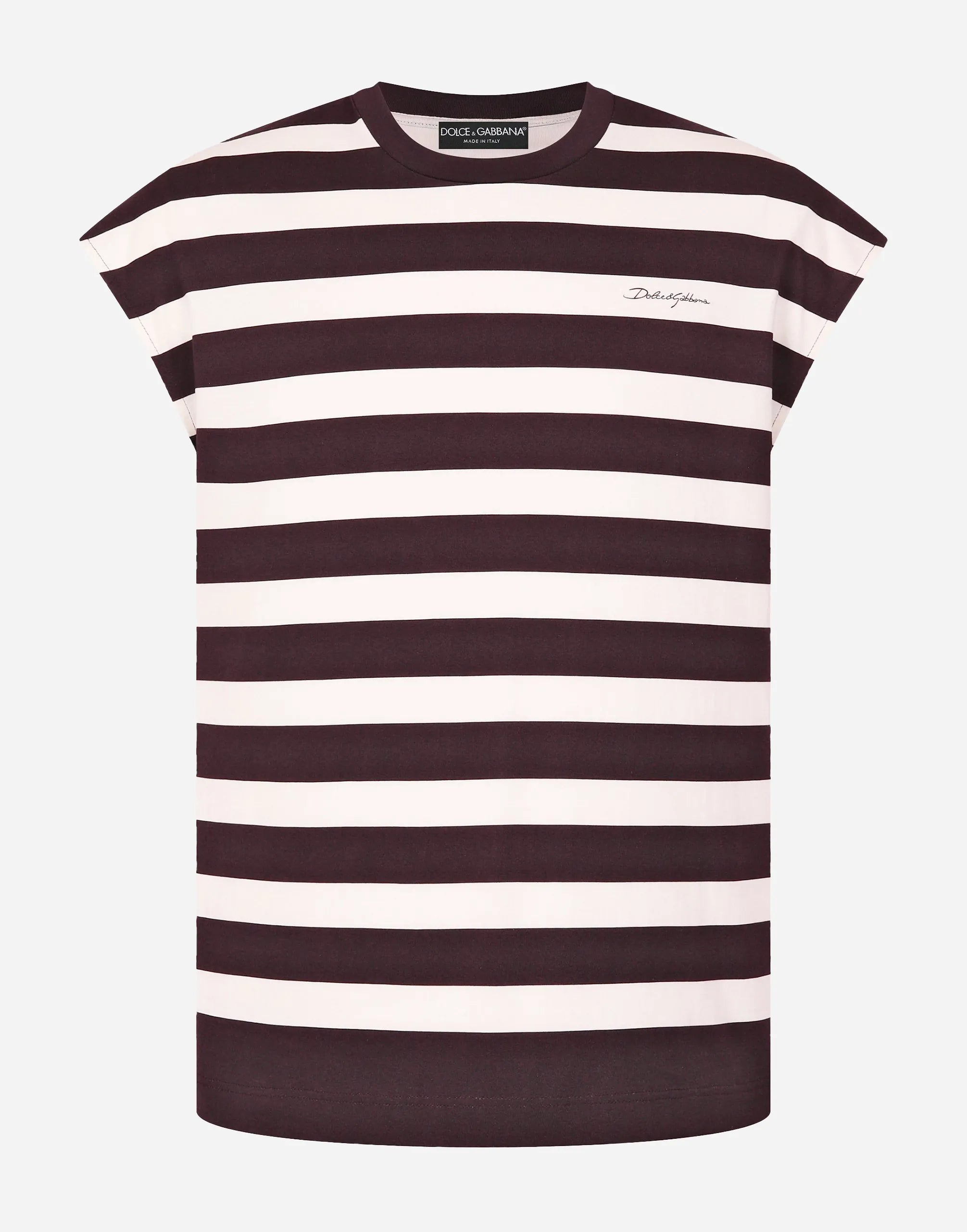 Dolce & Gabbana Logo Sleeveless Cotton T-Shirt