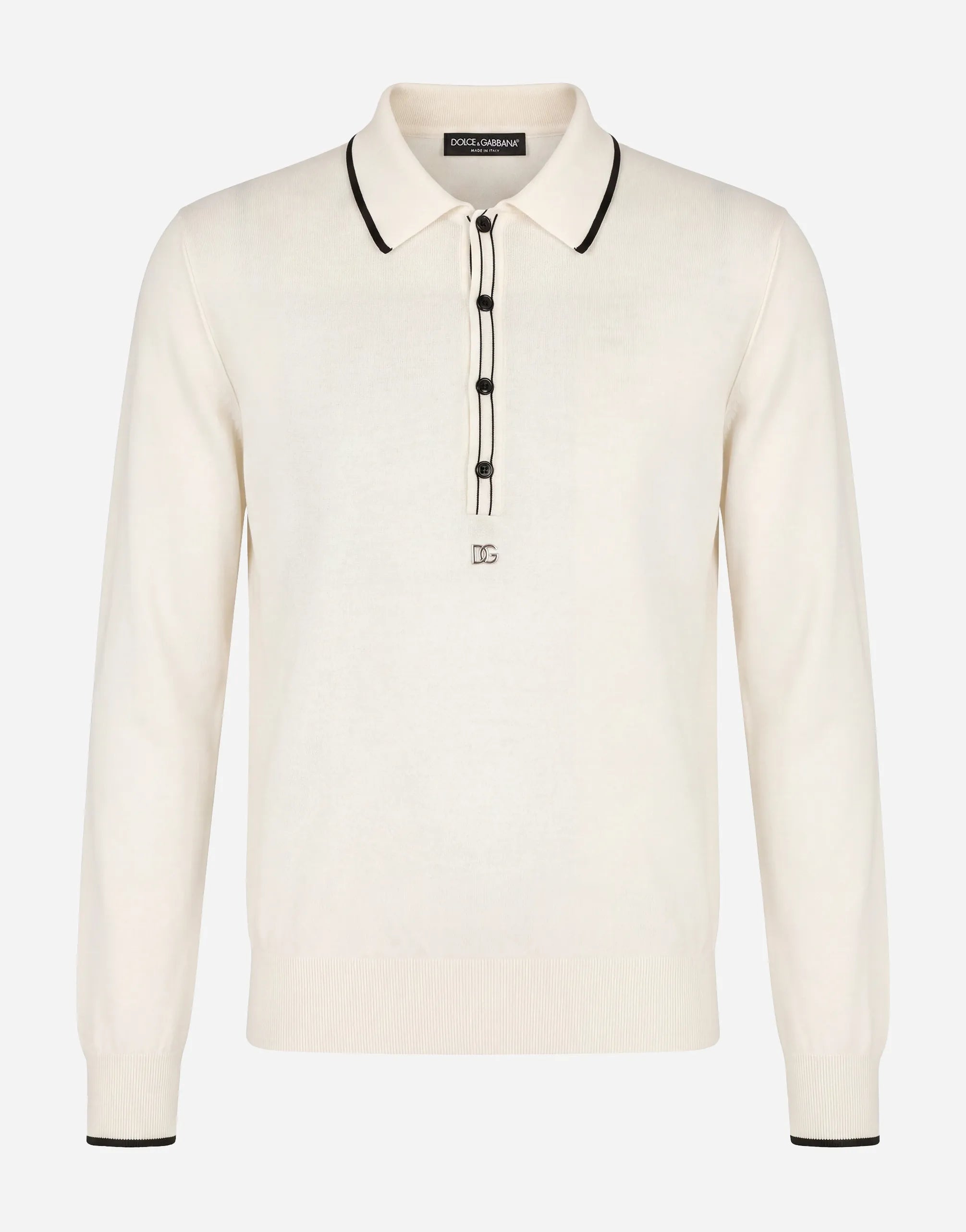 Dolce & Gabbana DG Logo Knit Polo Sweater